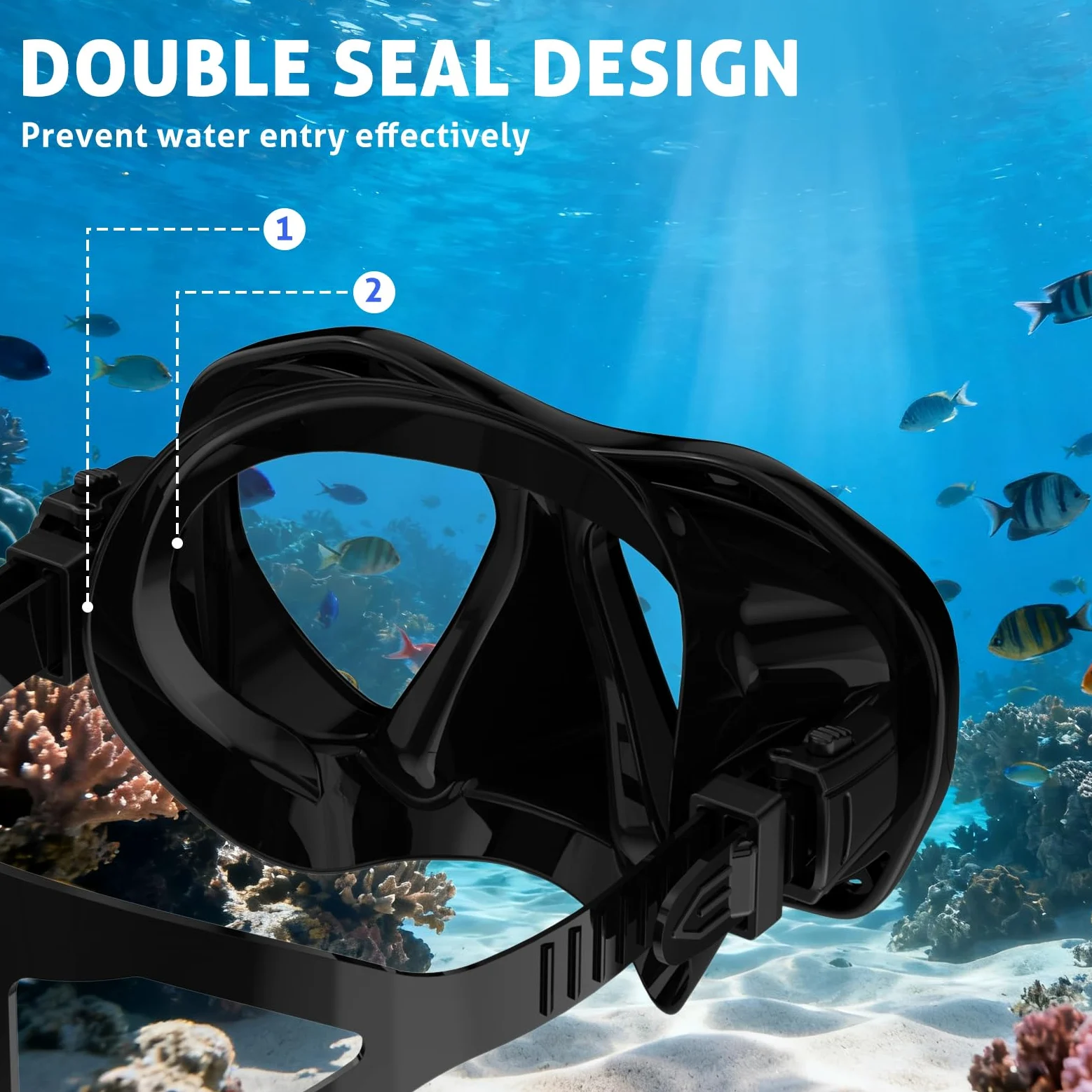 Máscara de buceo para adultos, máscara de buceo antivaho, gafas de buceo