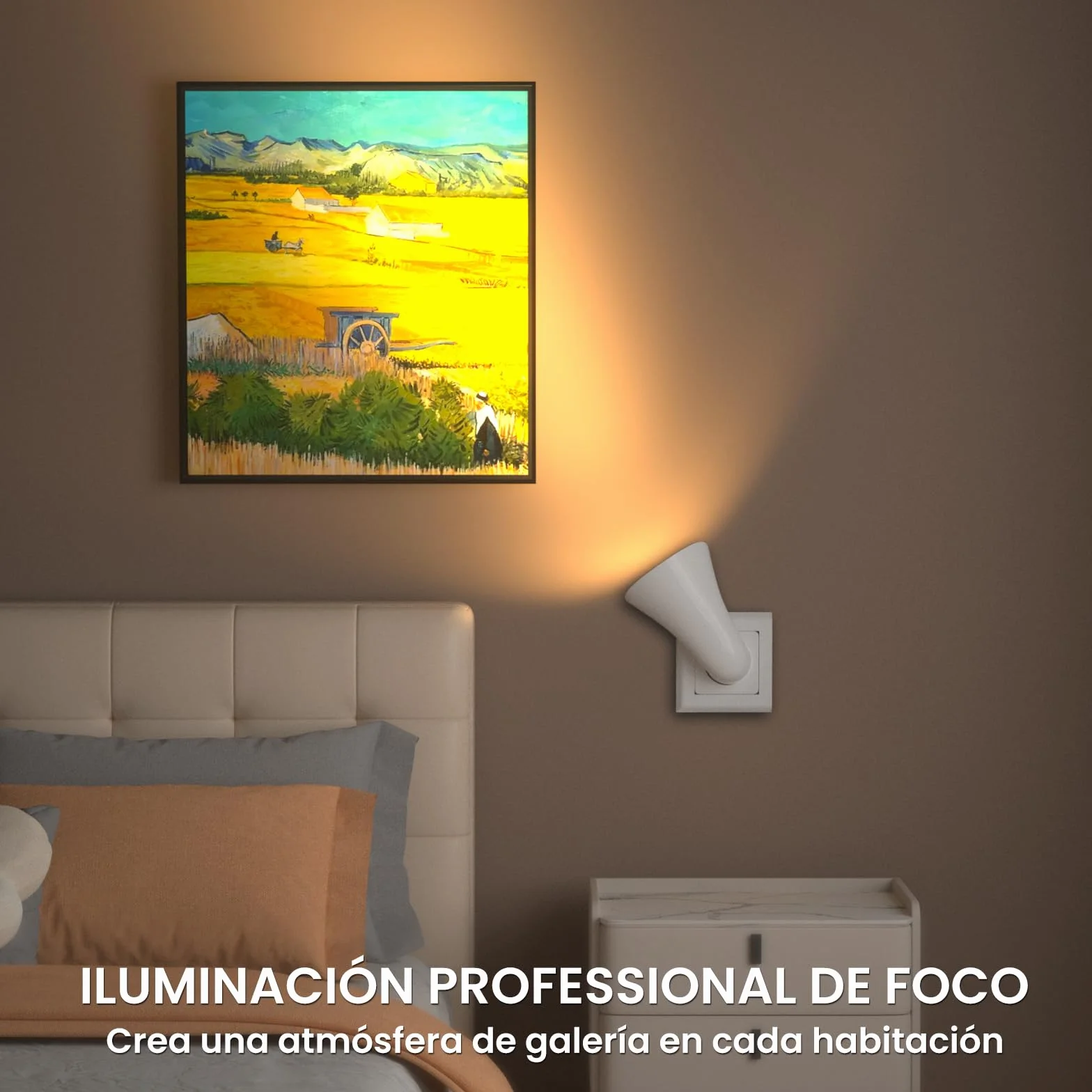 GU10 LED Aplique de Pared con Enchufe, Foco Uplighter, Luz Cálida 3000K