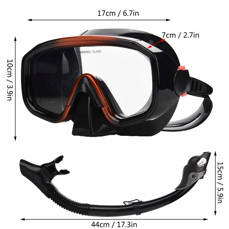 Gafas de Buceo, Snorkel de Gran Angular, Máscara de Natación Subacuática, Gafas de Snorkel con Estuche de Transporte