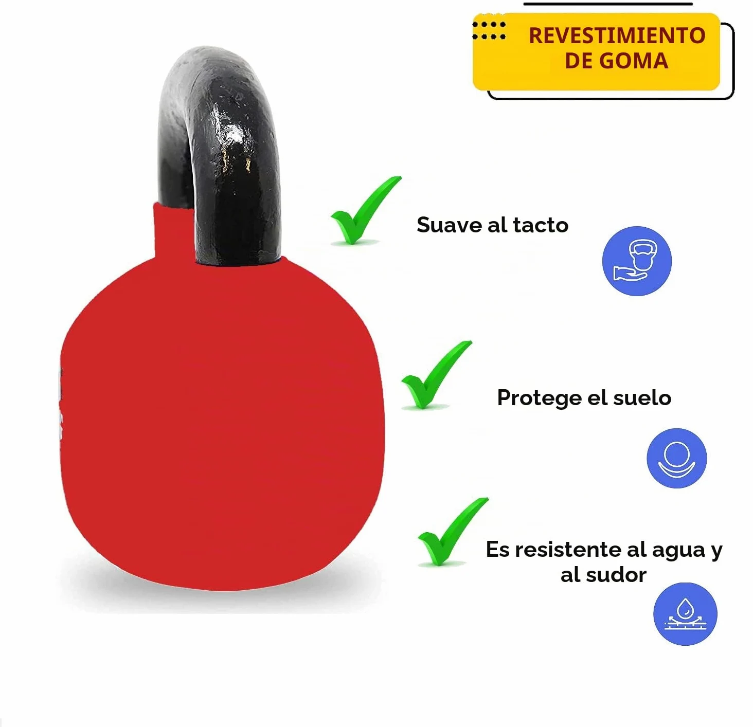FFitness 20 Kg De Peso Ruso Para CrossFit, Hierro Fundido Para Entrenamiento En Casa Y Gimnasio, Resistencia Roja A Sentadillas