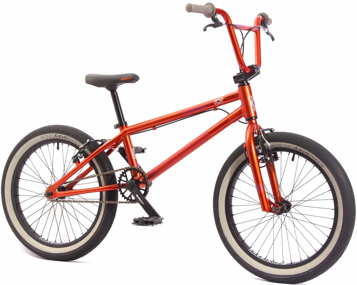 KHEbikes KHE Cosmic AL 20 pulgadas BMX Bike – Modelo 2025 – Marco de aluminio – Affix Rotor – Frenos V delanteros y traseros – 10,6 kg – Color Naranja – Para principiantes – 135 – 170 cm de estatura