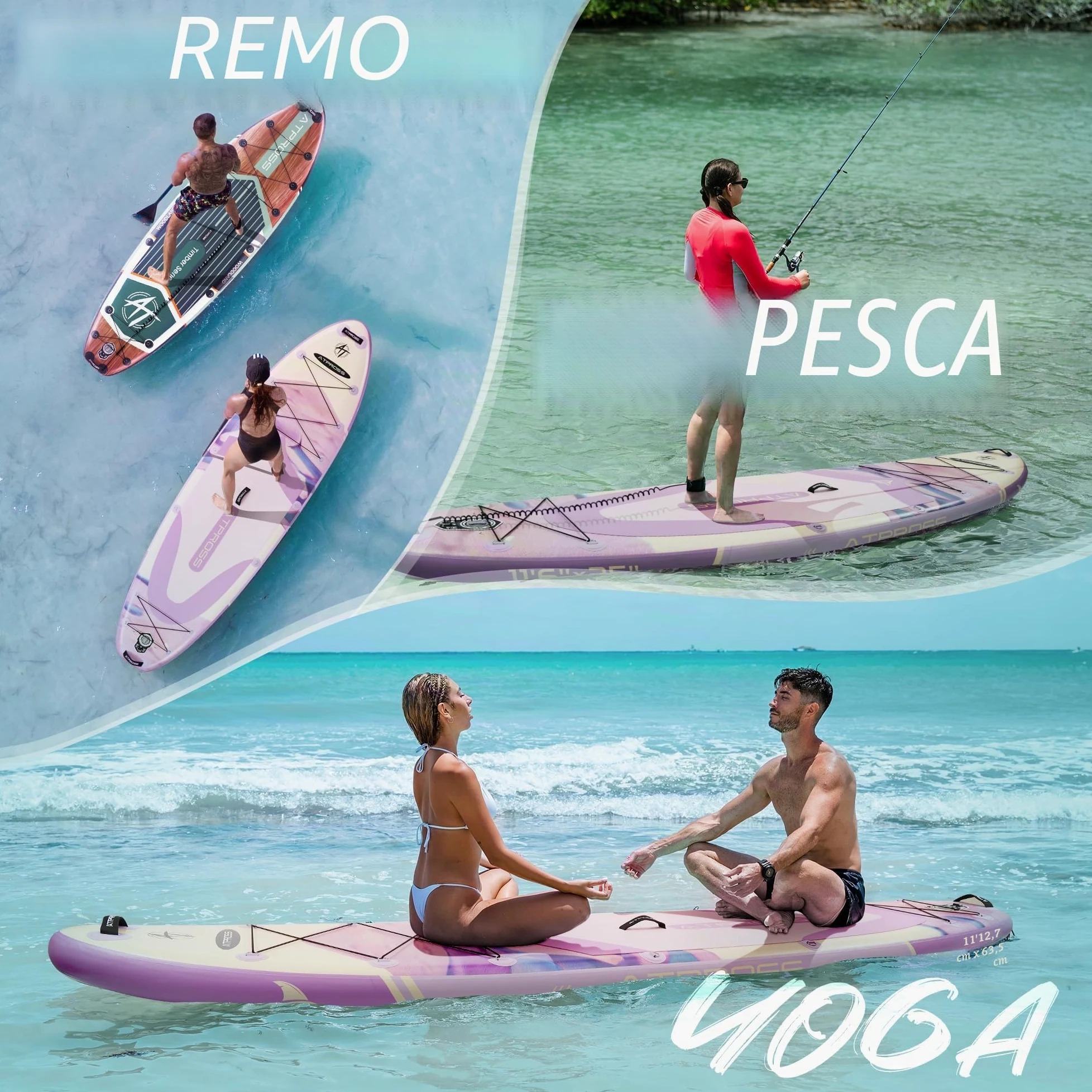 Tabla Paddle Surf Hinchable Inflable Extra Grande para Adultos, con Capacidad para 204,1 kg. con Kit de Accesorios Mochila. Kayak Inflable, Antideslizante, Ideal para Yoga,