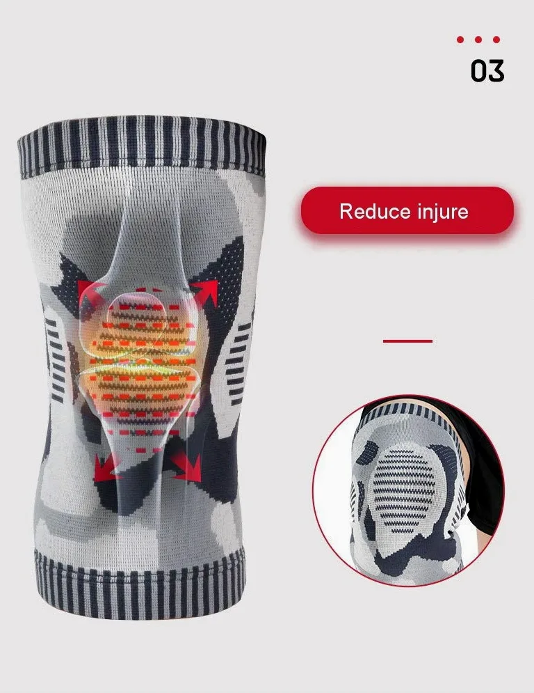 1 Par Deporte Camuflaje Tejer Compresión Rodillera Soporte para Fitness Baloncesto Fútbol Running Protector Manga Rodillera (Tamaño : X-Large) (L)