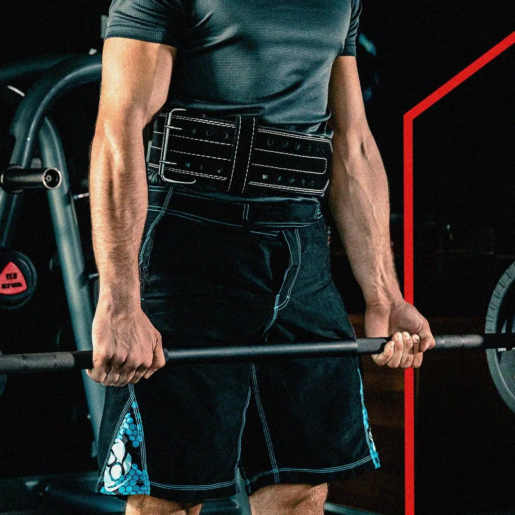 HHR Doble potencia de elevación correa de cuero de gamuza clavija de alimentación de la correa Gimnasio Culturismo 4 pulgadas de espesor 10 mm levantamiento de pesas pesas Cinturón para hombres y mujeres óptimo para Powerlifting !!!!
