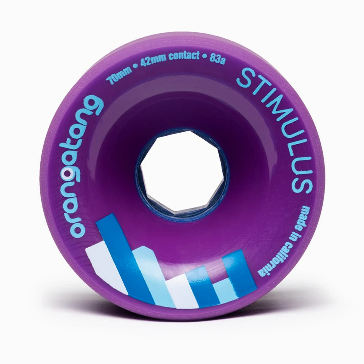 Orangatang Stimulus 70 mm 83a Freeride Longboard Skateboard Wheels w/Loaded Jehu V2 Bearings (Purple, Set of 4)