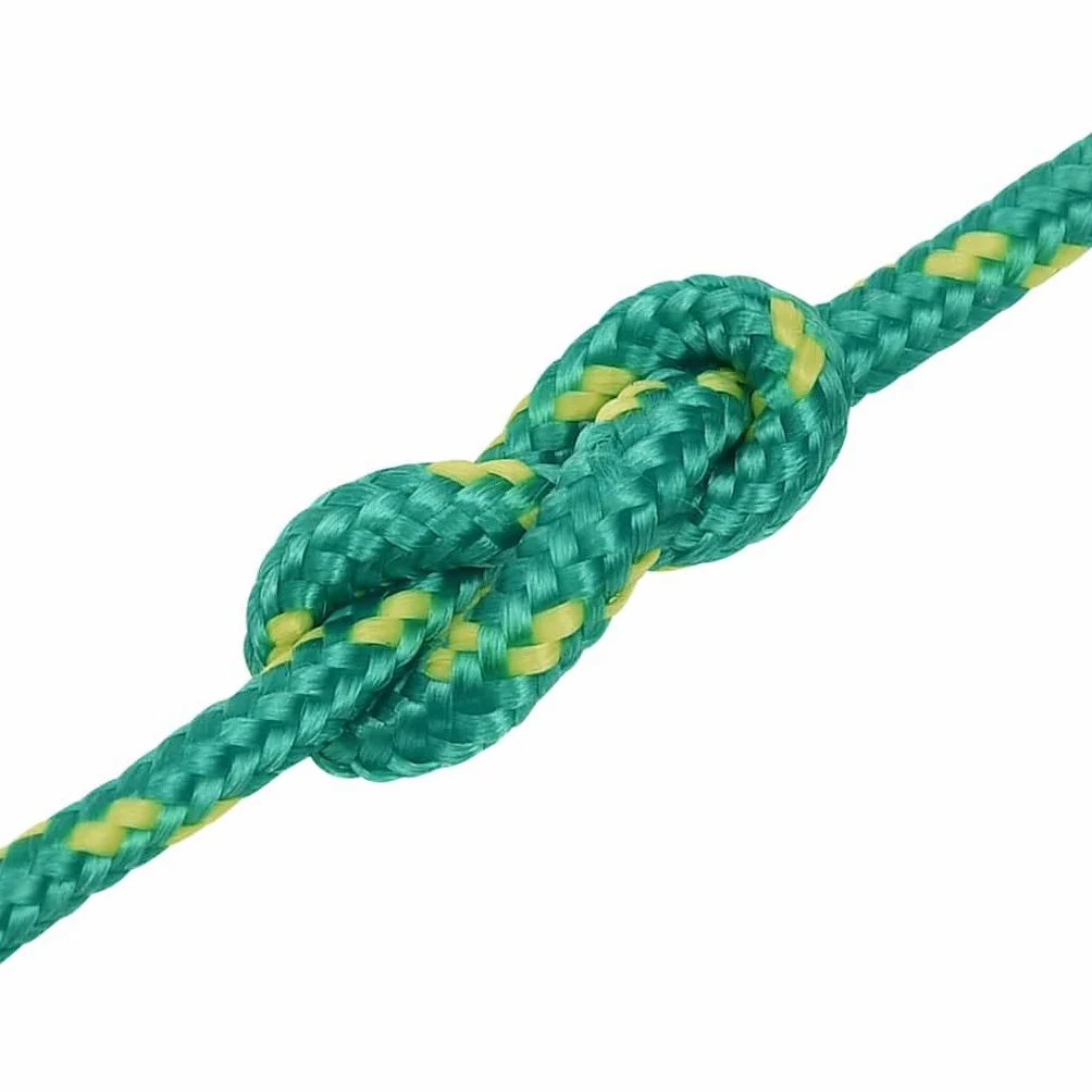Cuerda de polipropileno verde de 4 mm 500 m para velero, barco, yate para atar, resistente a la intemperie, fácil de atar y manejar