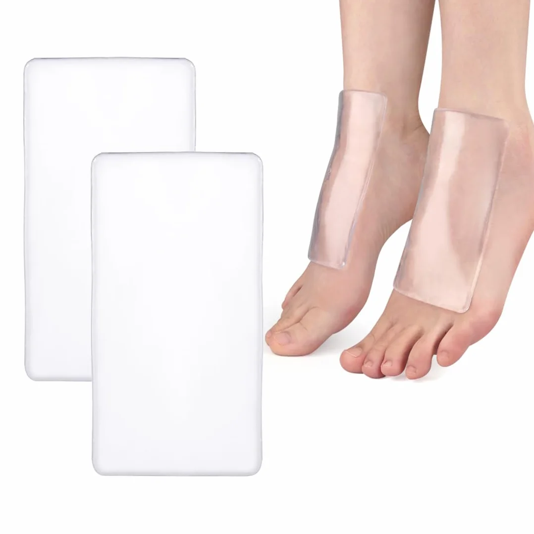 2 piezas tobillo almohadillas de gel para botas, aliviar la presión y mejorar la circulación sanguínea, para el patinaje sobre hielo, hockey（Square）