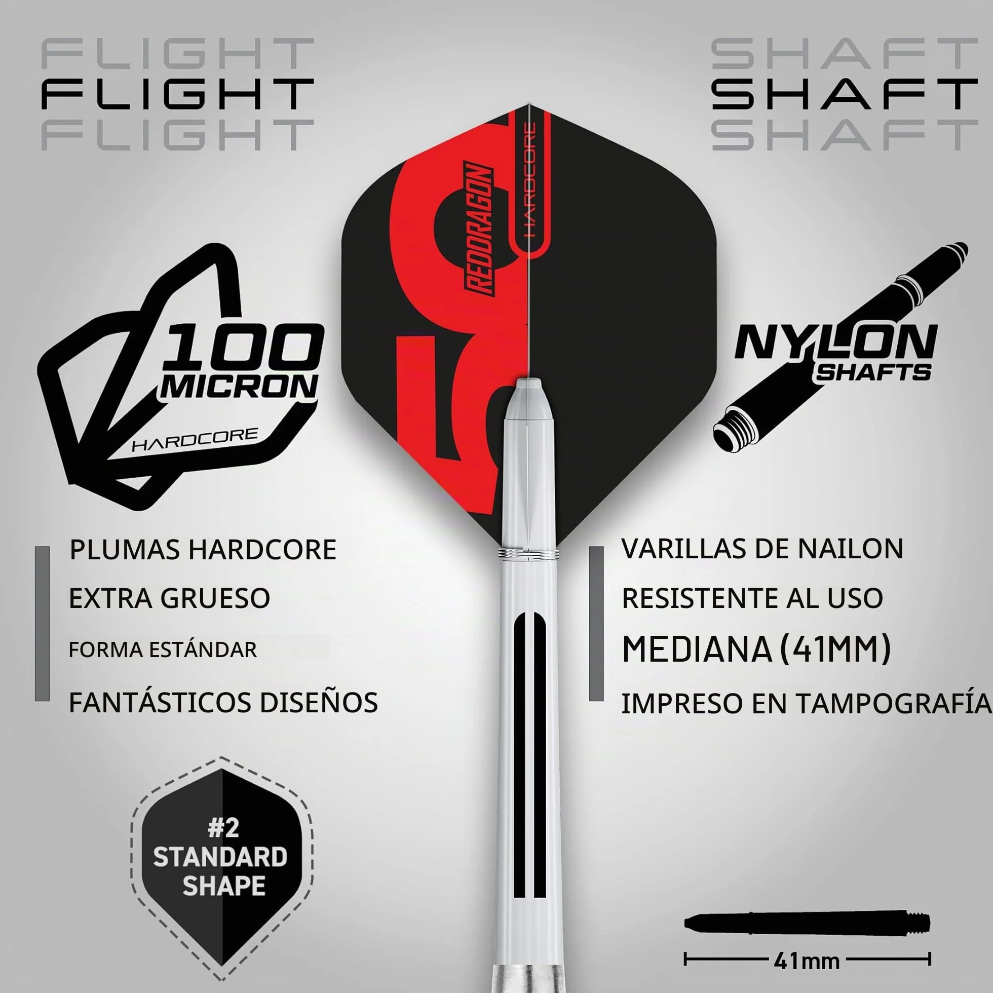 RED DRAGON Darts - Axis 18g Barril/Peso Total de 20g Tungsteno - Dardos Diana Electrónica Profesional - Punta de Plastico - Incluye Plumas y Ejes para Dardos