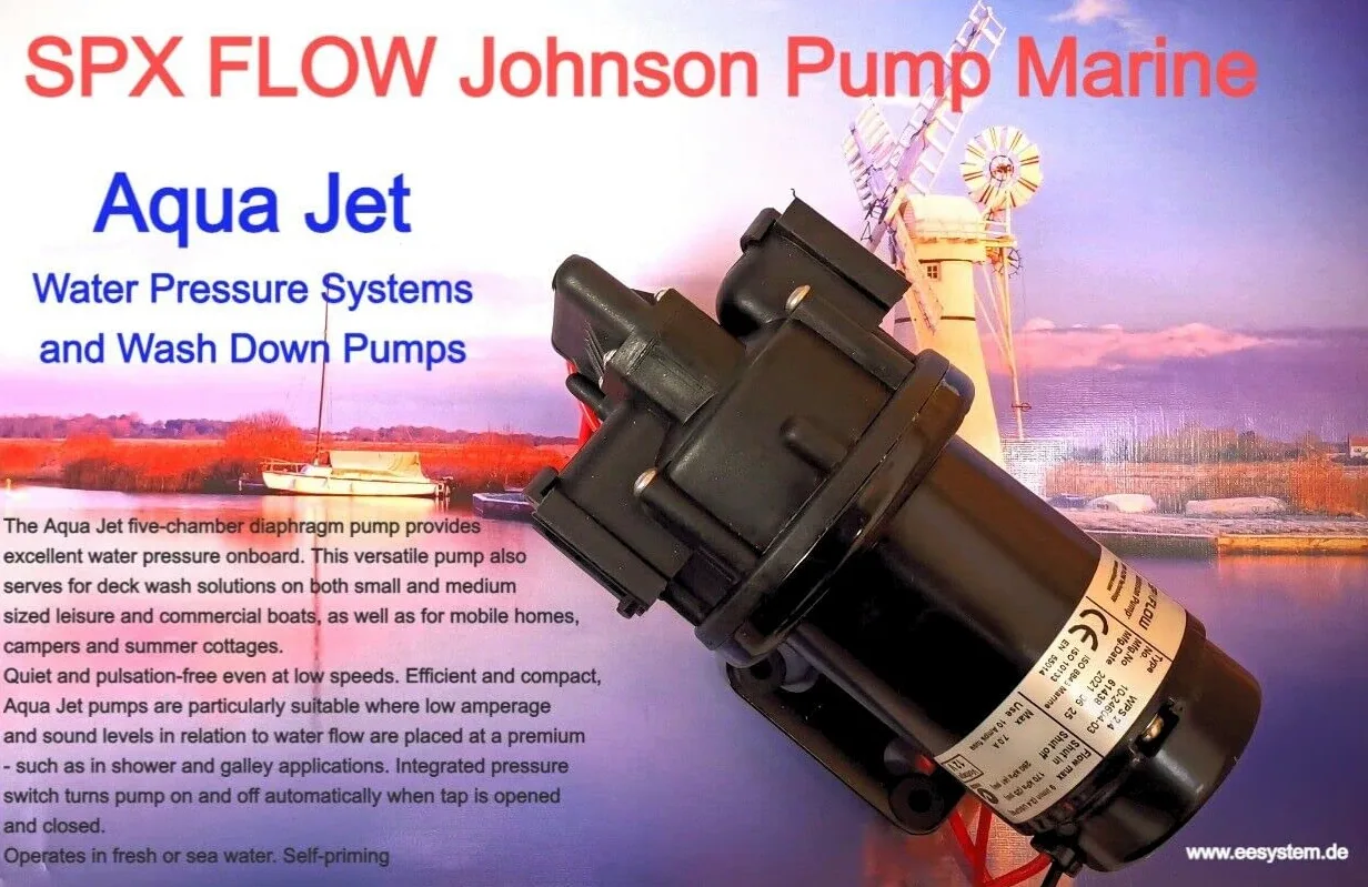 SPX FLOW AQUA JET WPS 2.4 GPM 24V BSP 2.8 BAR Johnson Bomba de agua 9 L/min - Instalaciones de agua a presión y bombas para limpieza de cubiertas, ducha, cocina, bomba de barco, bomba de yates