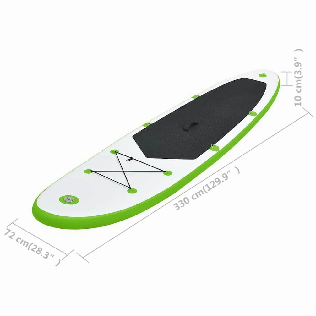 Juego de Tabla de Paddle Surf Hinchable Verde y,Deportes,Actividades al Aire Libre,Deportes acuáticos y navegación Deportiva,Surf,Paddleboards,11.8kg-92732