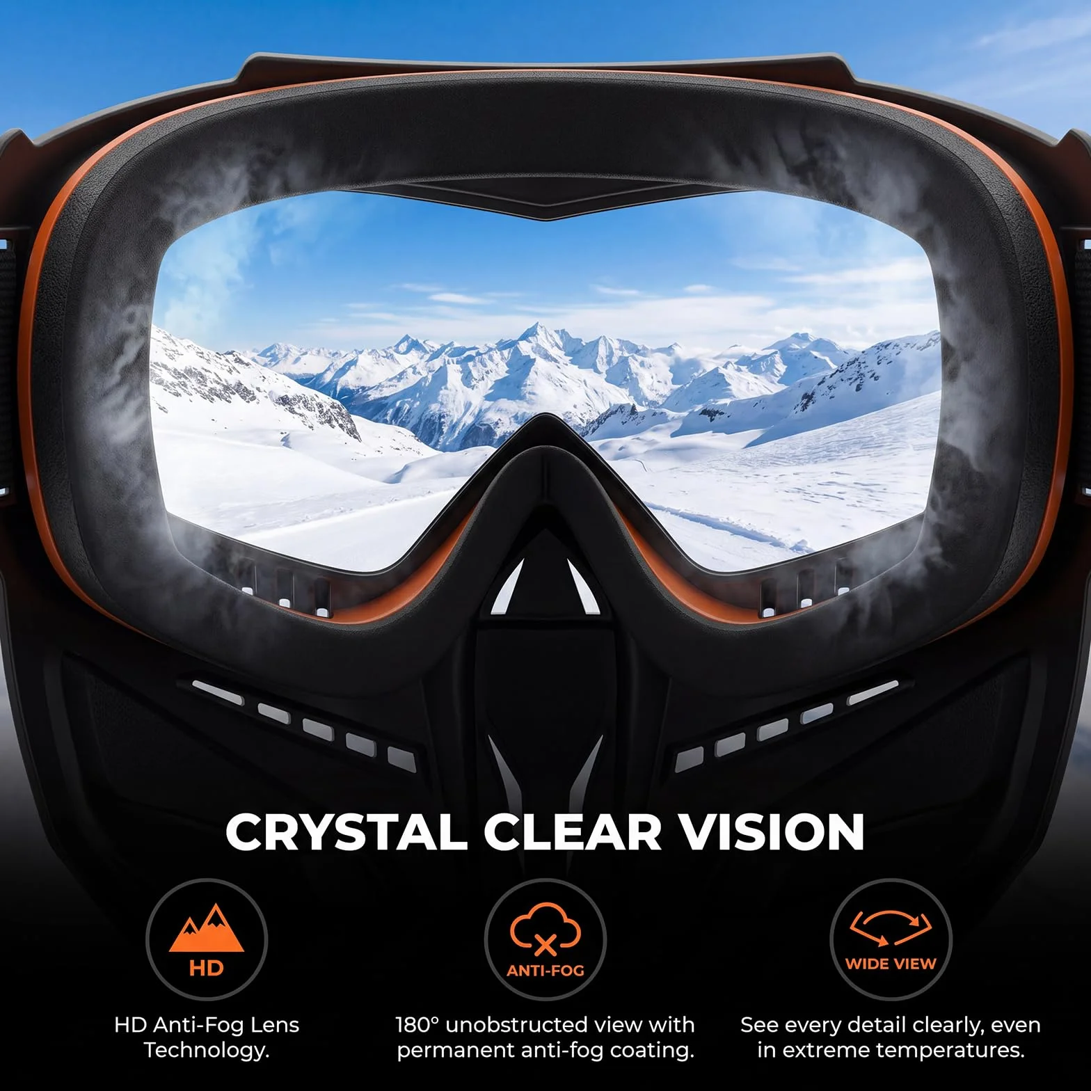 Full Face Protective Mask with Removable Goggles, Anti-Fog Face Shield for Motorcycle Riding, Cycling, Softball & Outdoor Sports