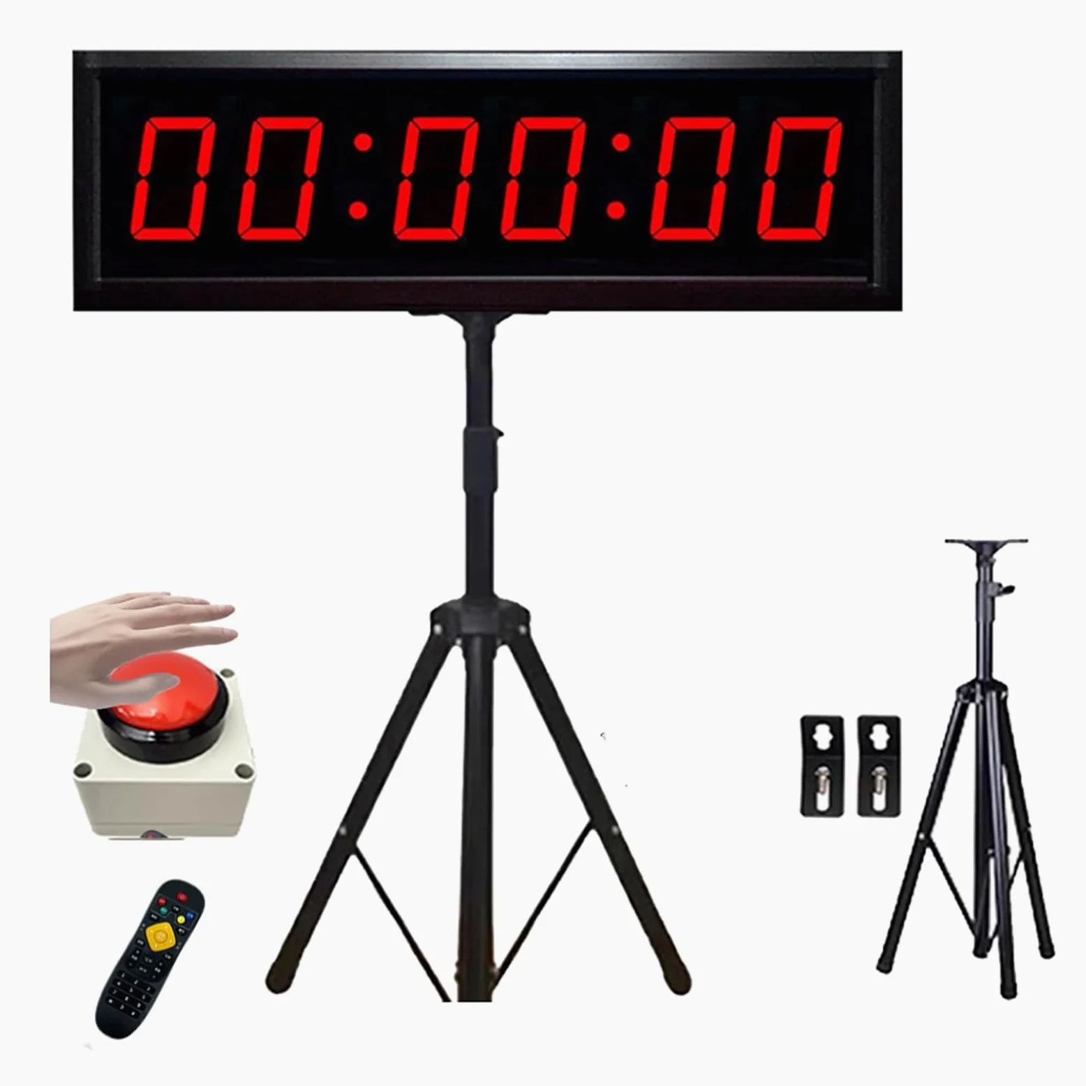 Cronómetro digital con control remoto, sincronización cíclica, pantalla LED, brillo ajustable, almacenamiento de memoria y recordatorio intermedio para deportes y juegos