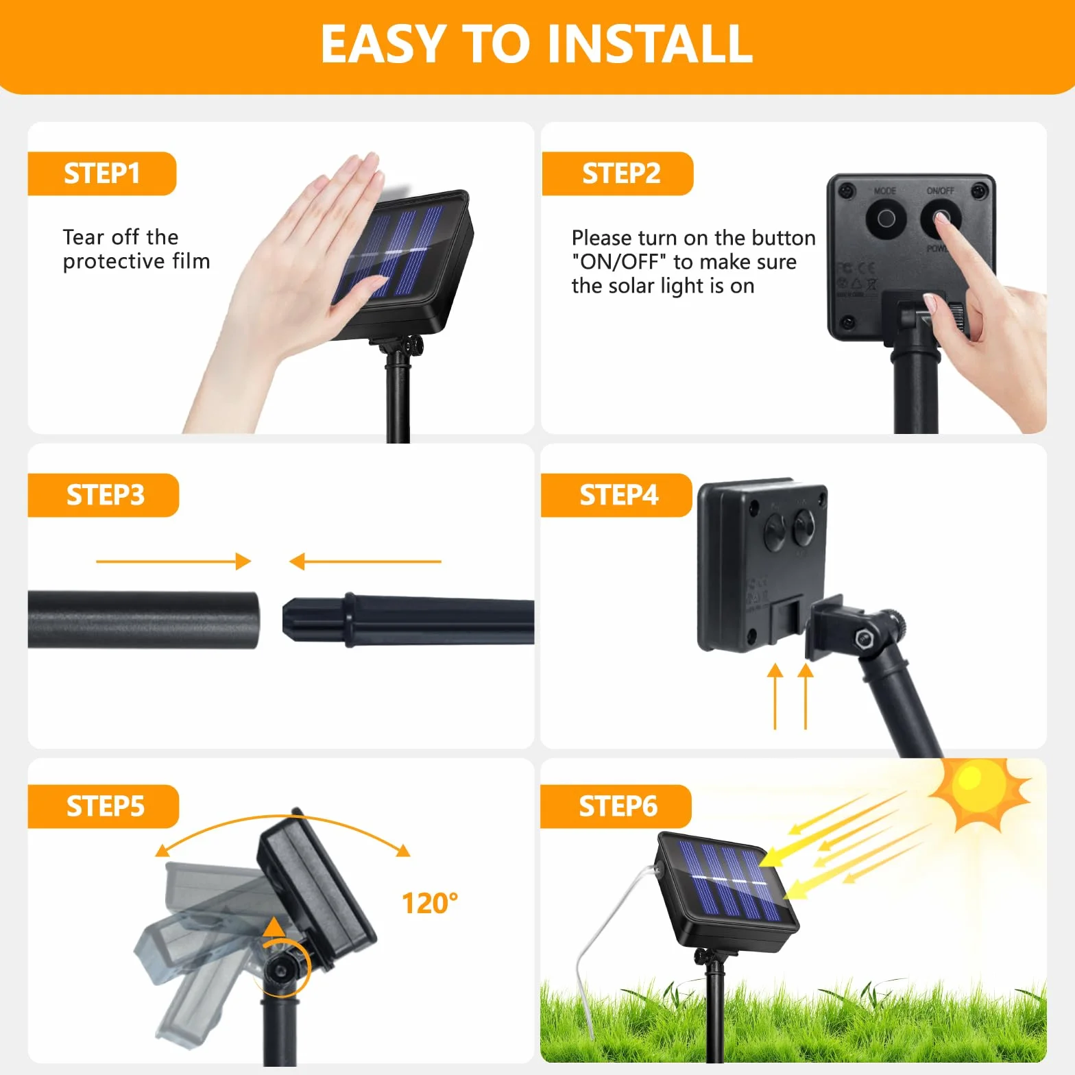 Luces Solares LED Exterior Jardin 5M 50LED Guirnalda Solar IP65 Impermeable Cadena de Luces Blanco Cálido