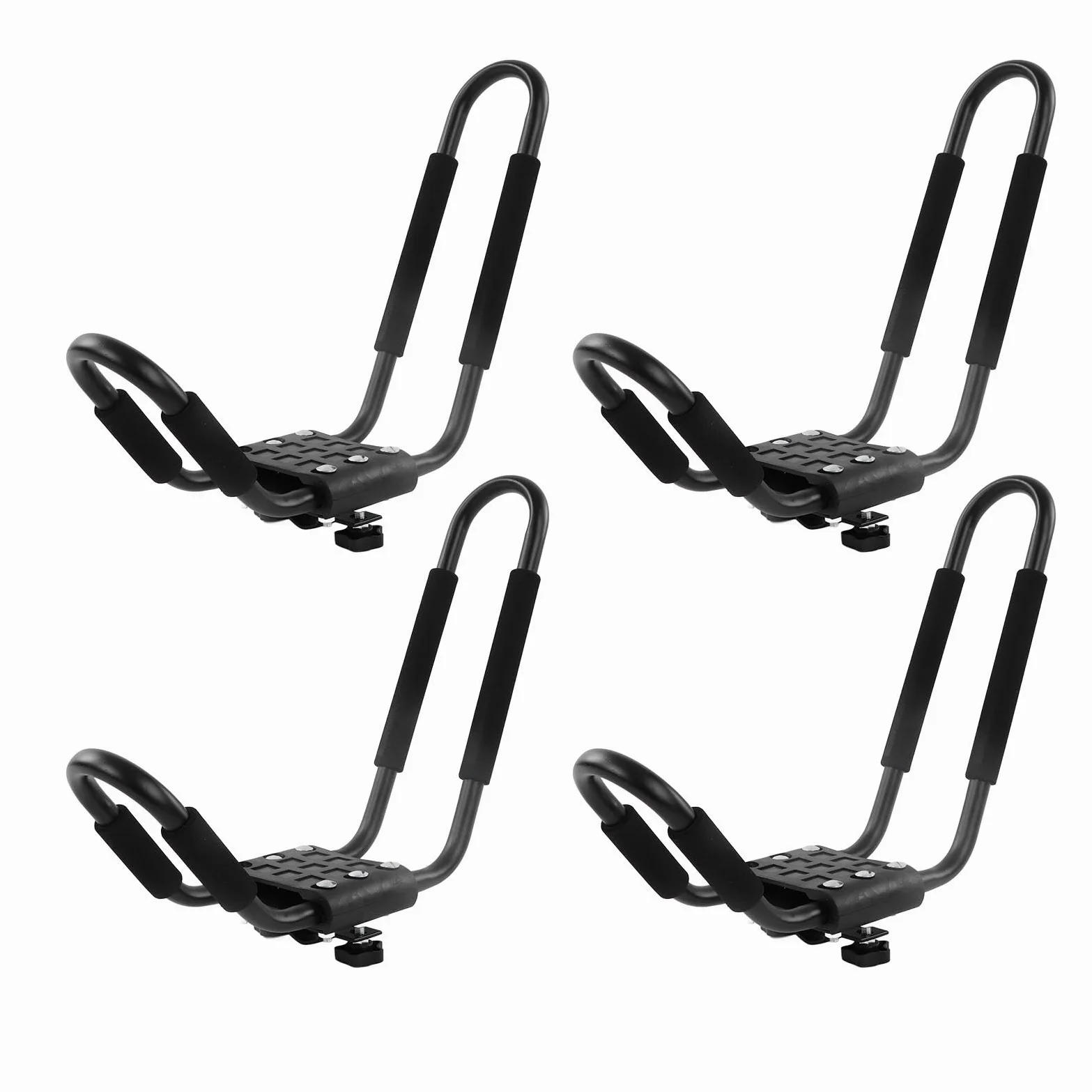 2 Pares de Soportes de Barra en J para Techo Coche, Kayak, para Canoas y Tablas Remo, Capacidad 150 Libras