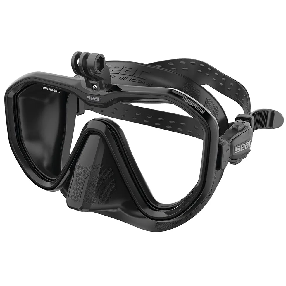 SEAC Appeal Pro - Máscara de Buceo Fabricada en Italia con Casquillo Universal para Action CAM Unisex Adulto