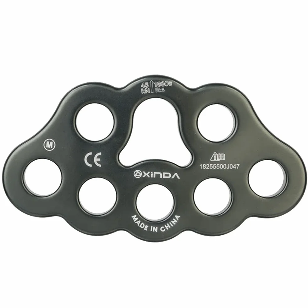 Paw Descender Plate Multi Anchor Point Connector Gear Placa de Aparejo 8 Agujeros para Espeleología Escalada Rescate