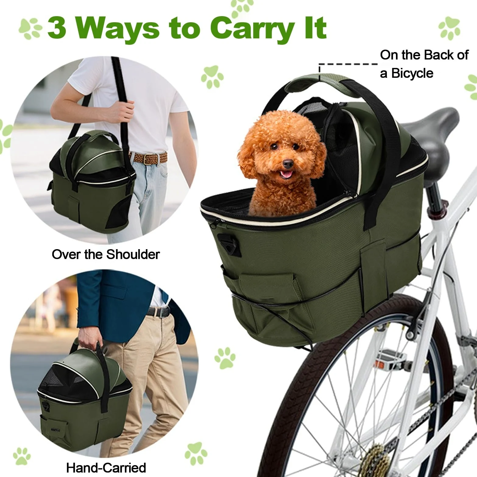 Cesta For Bicicleta For Perros,Transportador For Perros En Bicicleta Eléctrica,Cesta For Bicicletas For Adultos, Impermeable Y Ventilada,Adecuada For Mascotas Que Pesen Hasta 5 Kg (11 Lbs)