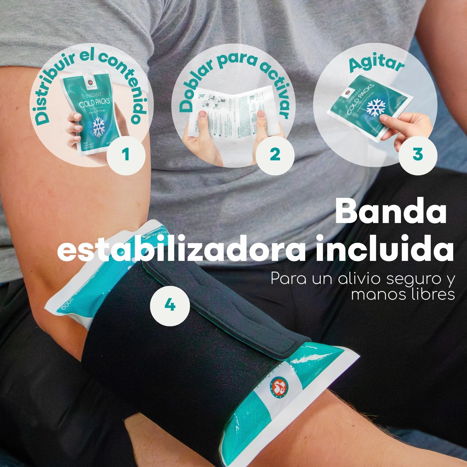 Medi Grade Bolsas de Frío Instantáneo 30 uds 100 g, Alivio Rápido Sin Frigorífico, 11,43x15,24 cm