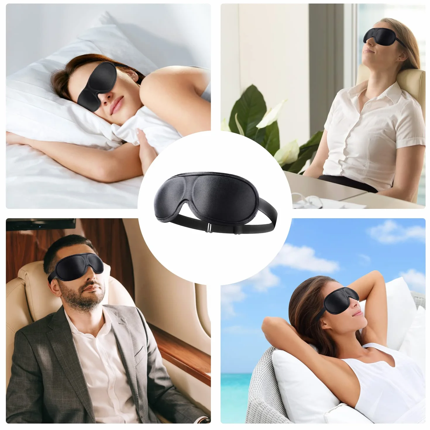 Antifaz para Dormir 3D Sin Presión Ocular, Mascarilla Ultra Suave Hombre Mujer
