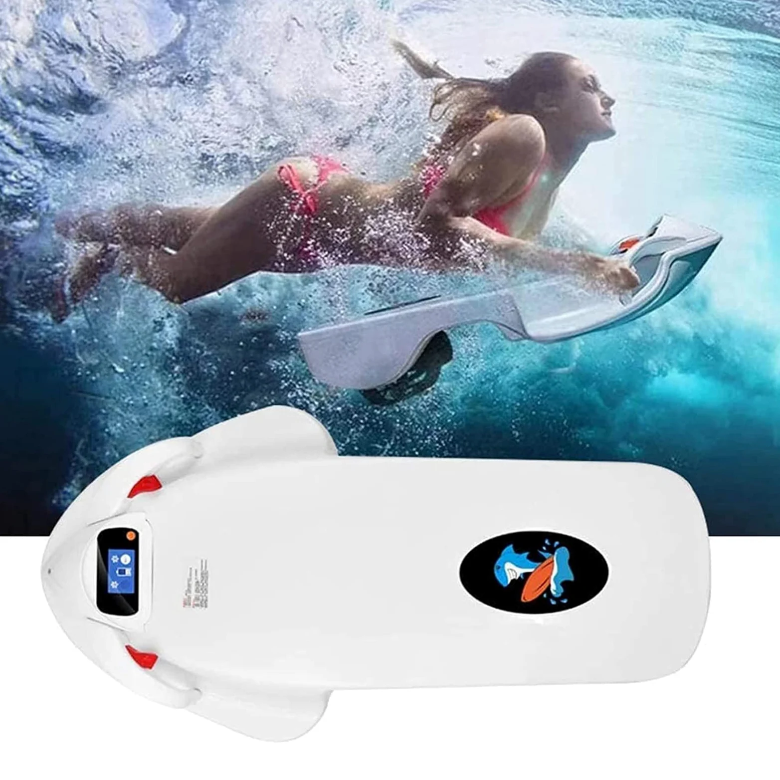 Seascooter eléctrico Submarino, 480W Scooter Submarino Natación Propulsor Aeronave, Equipo de Buceo de 60 Minutos, Adecuado para Piscina Snorkel Sea Adventure Rescue