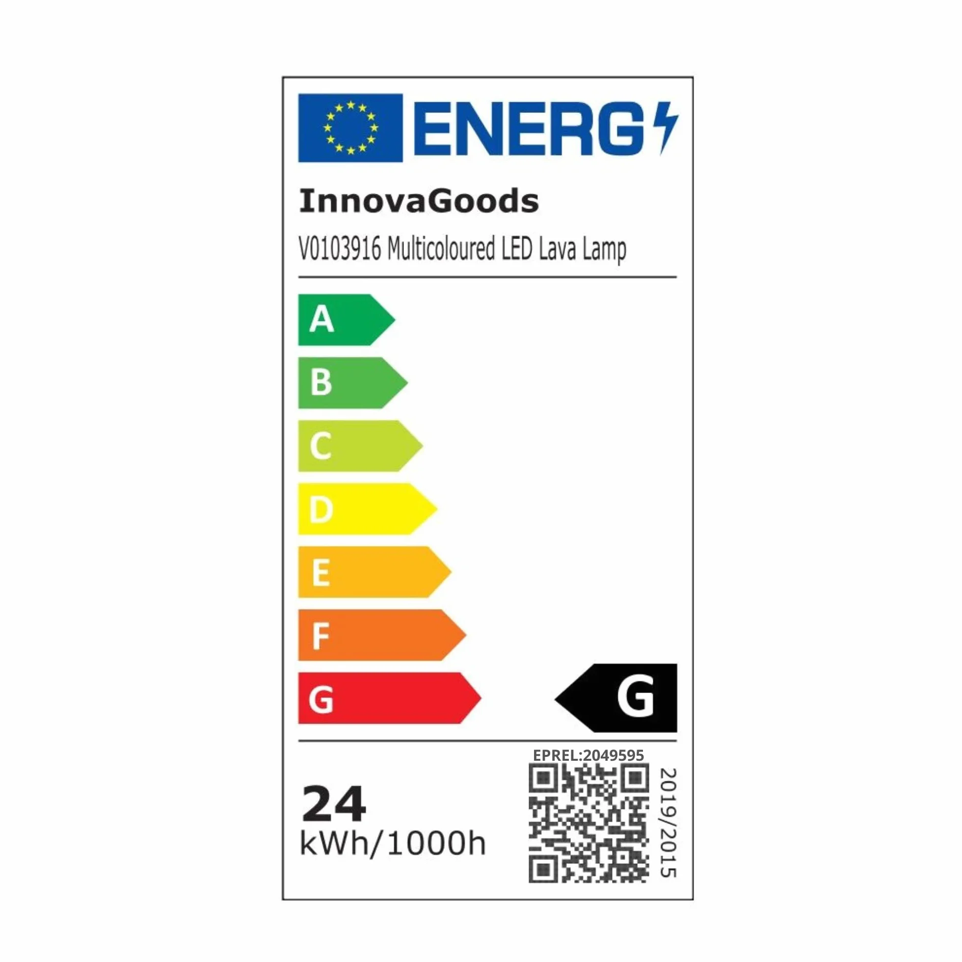 InnovaGoods® Lampara de Lava 25 W, Lámpara de Lava Relajante, 7 colores LED RGB, 3 LED RGB 1,5 W