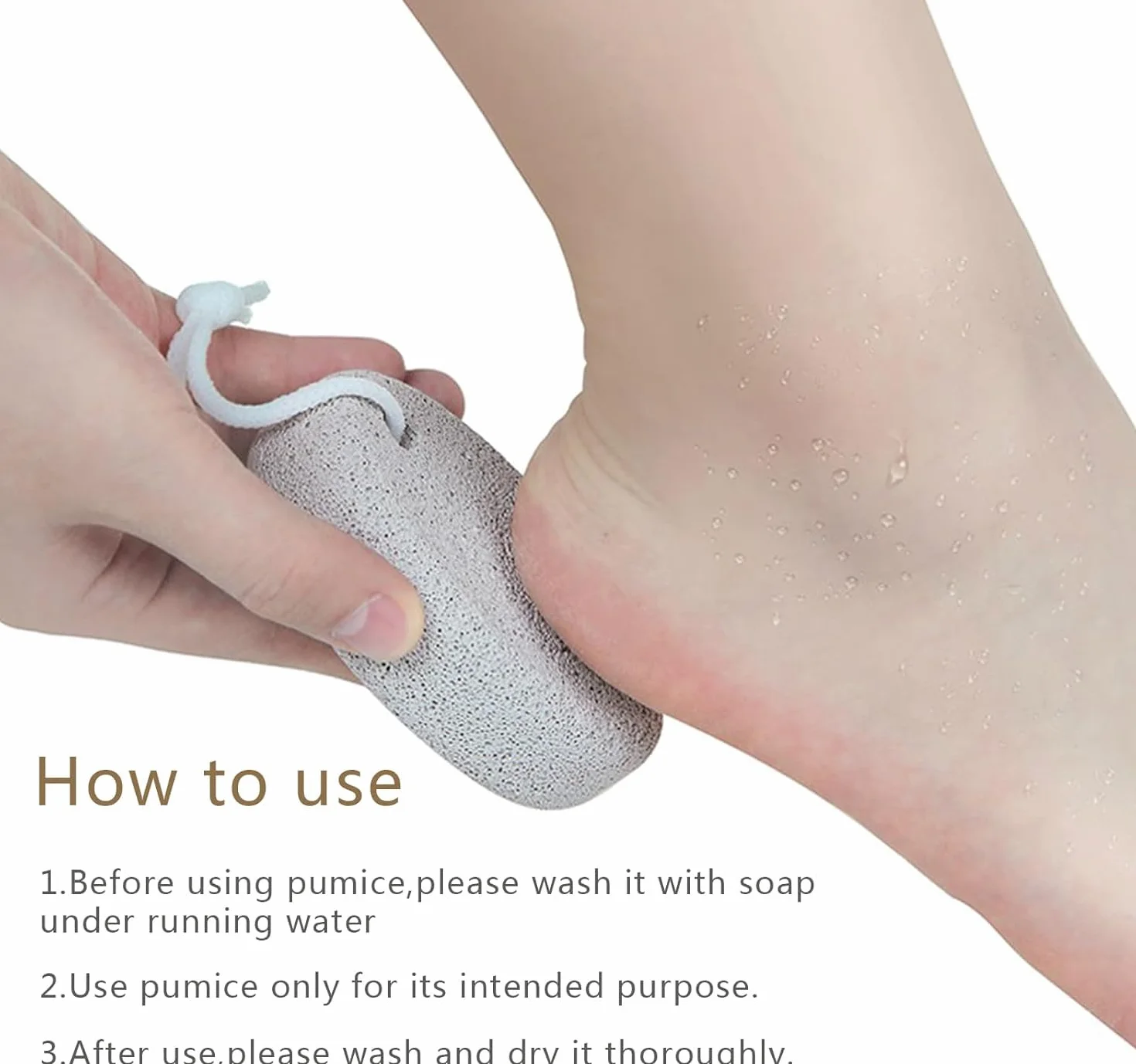 Piedra Pómez Natural para Pies 2 Piezas, Exfoliante Eliminar Piel Muerta Pedicura Herramienta