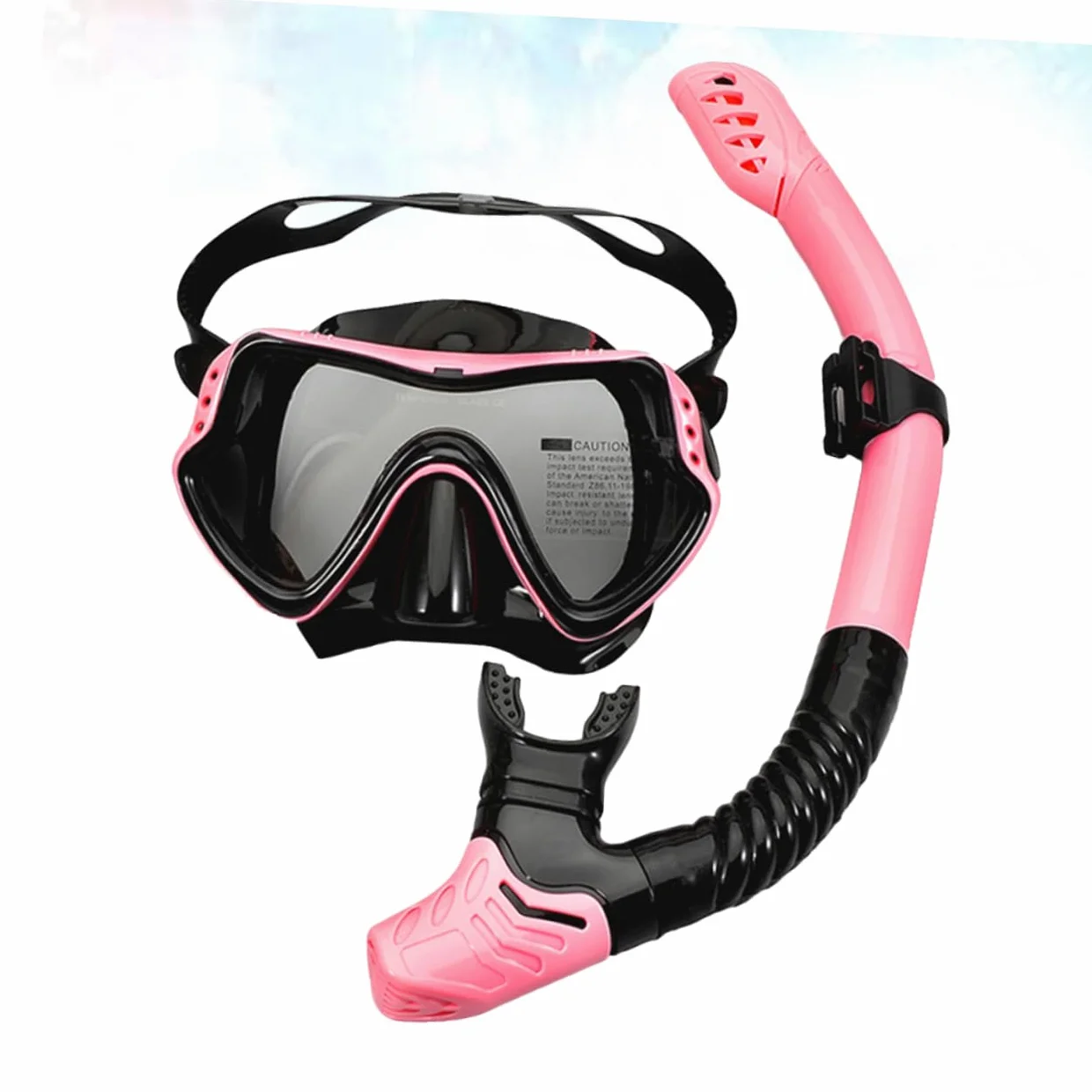 Gafas De Buceo y Esnórquel para Adultos Conjunto De y Tubo De Diseño De Ventana Única Antivaho y Color Rosa Marco
