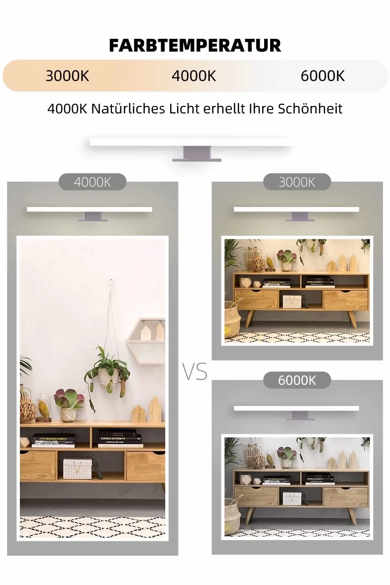 Lámpara de Espejo de Baño LED 5W 600lm 30cm 4000K Blanco Natural 230V IP44