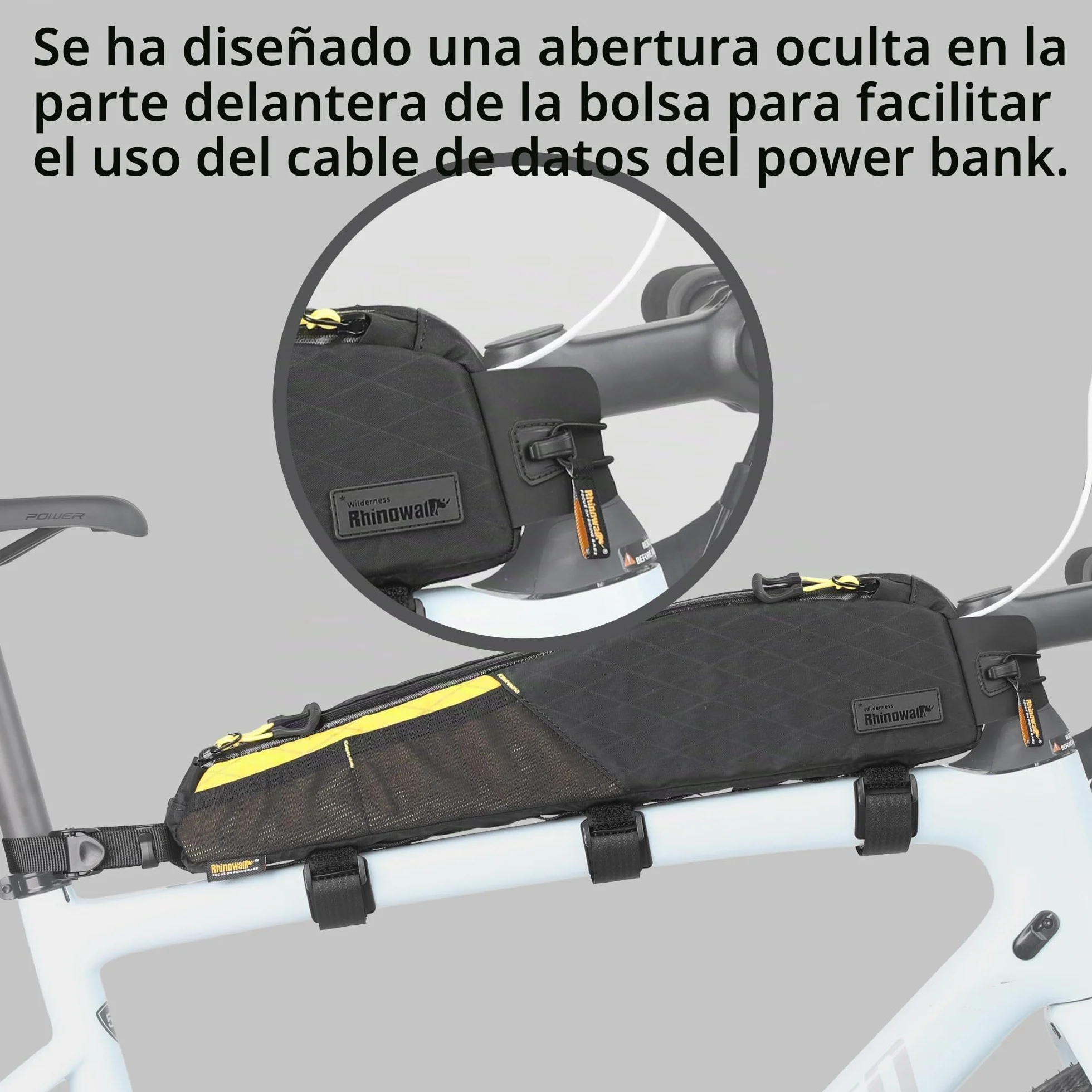 Rhinowalk Bolsa para Tubo Superior de Bicicleta, Impermeable, Accesorio Profesional para Montaña y Carretera (Versión Ampliada), 2,1 L