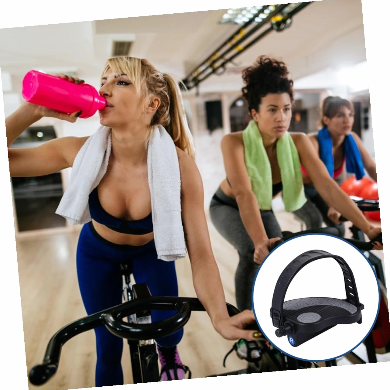 PRETYZOOM Pedales Prolongado Antideslizante con Bicicleta para Correa de Estática Aleatorio Estilo Cómodo y Hebilla Plástico Resistente en Ejercicio Uso Bicicletas de Carretera