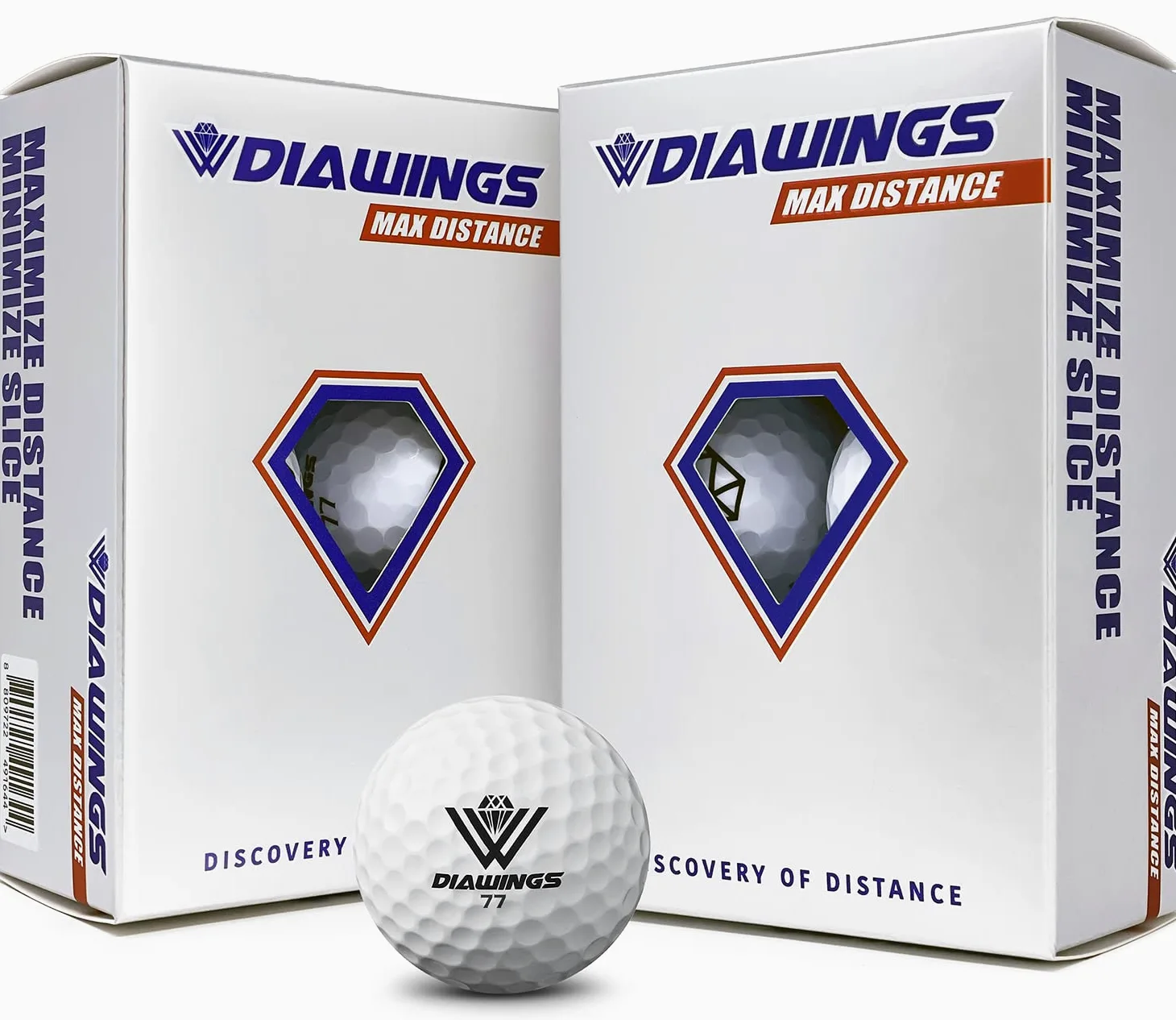 Pelotas de Golf Distancia Maxima para máxima Distancia, Anti-Slice, Giro bajo, tiros Rectos | Media Docena X 2, 12 Bolas | Blanco, Rosa, Naranja, Amarillo