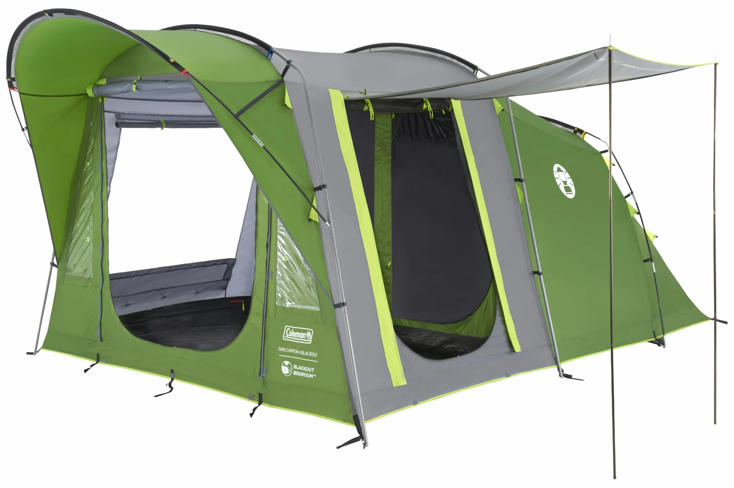 Coleman Oak Canyon - Tienda de campaña para 4 personas, túnel familiar para 4 personas con 2 dormitorios y sala de estar especiales oscurecidos, tienda de campaña para 4 personas, impermeable de 4500