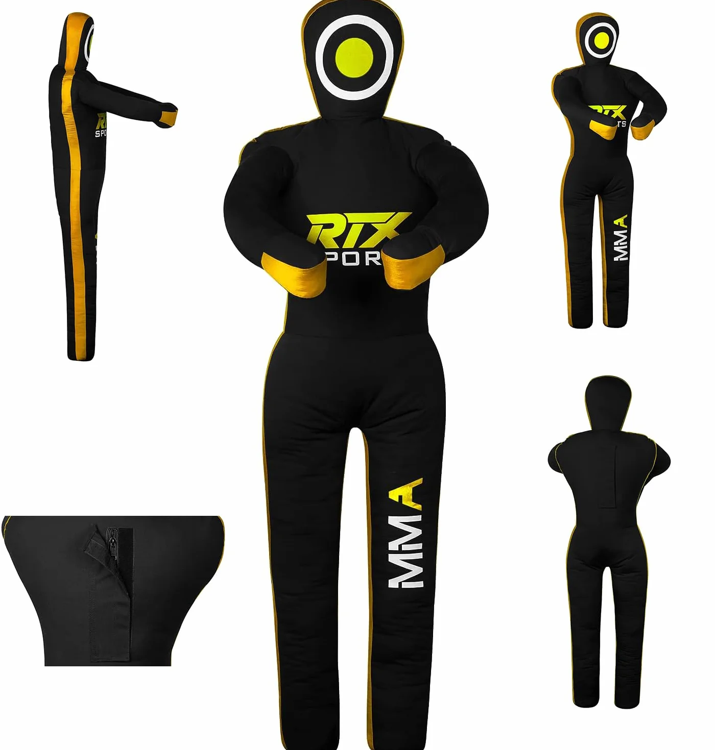 RTX MMA Dummy Judo Grappling Dummy Punch Bag Brazilian BJJ JIU Jitsu Standing Posición de Lucha Libre de Artes Marciales Boxing Karate Entrenamiento Dummy - Lona - UNFILLED
