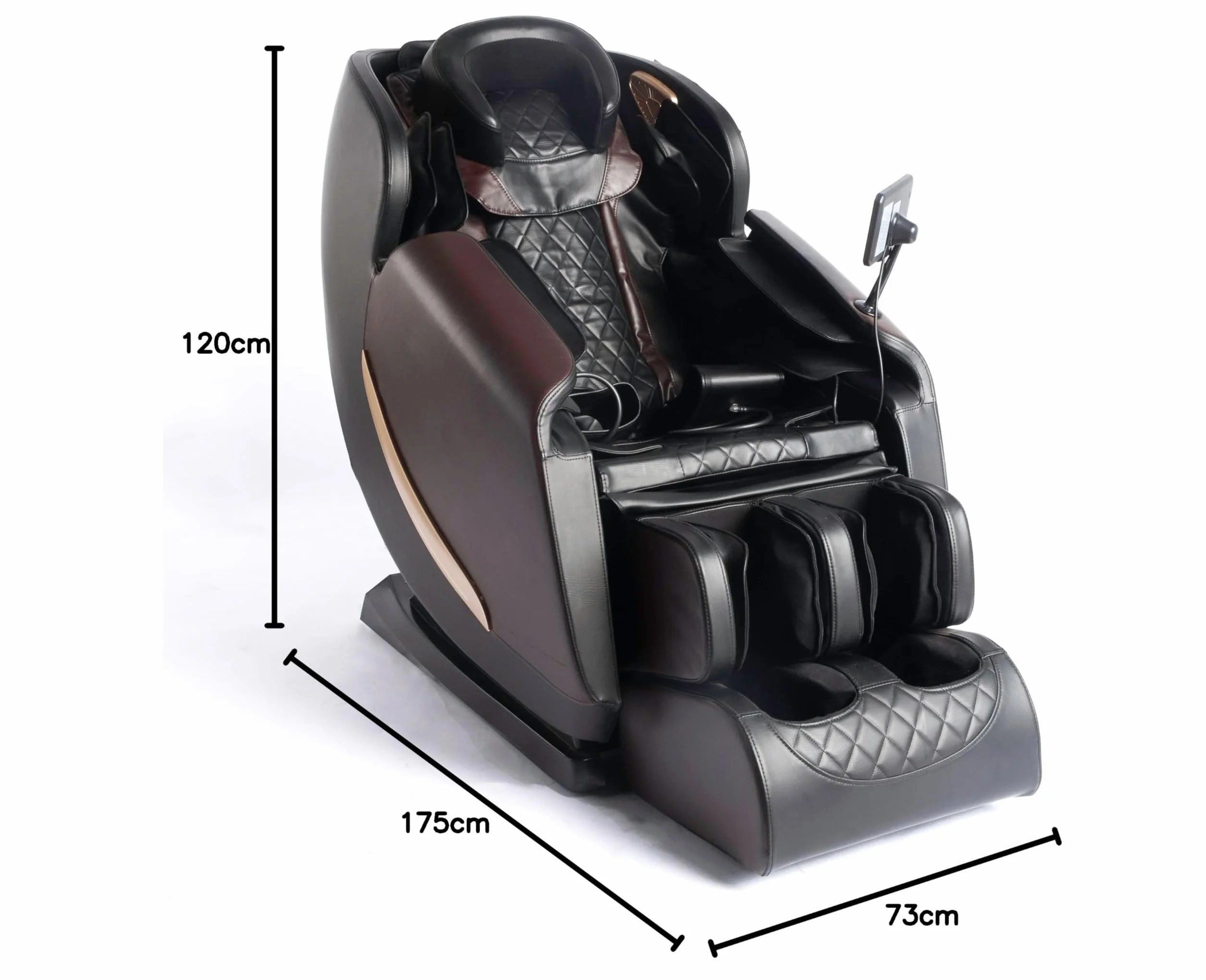 Sillón de Masaje Eléctrico Gravedad Cero 3 Niveles Bluetooth Música Presoterapia Calor Control Digital Reclinable Polipiel Metal