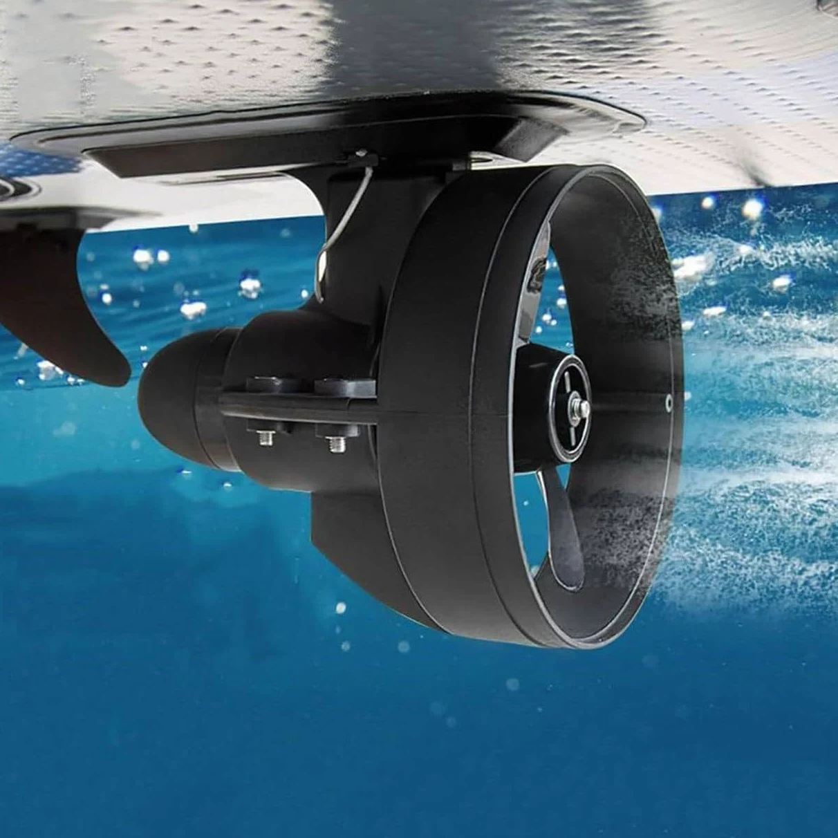 Aleta motorizada eléctrica de 288 W y 12 V con sistema de propulsión de propulsión subacuática, tabla de surf alimentada por batería y motor SUP para kayaks, barcos de pesca, tablas de remo (4-5 km/h)