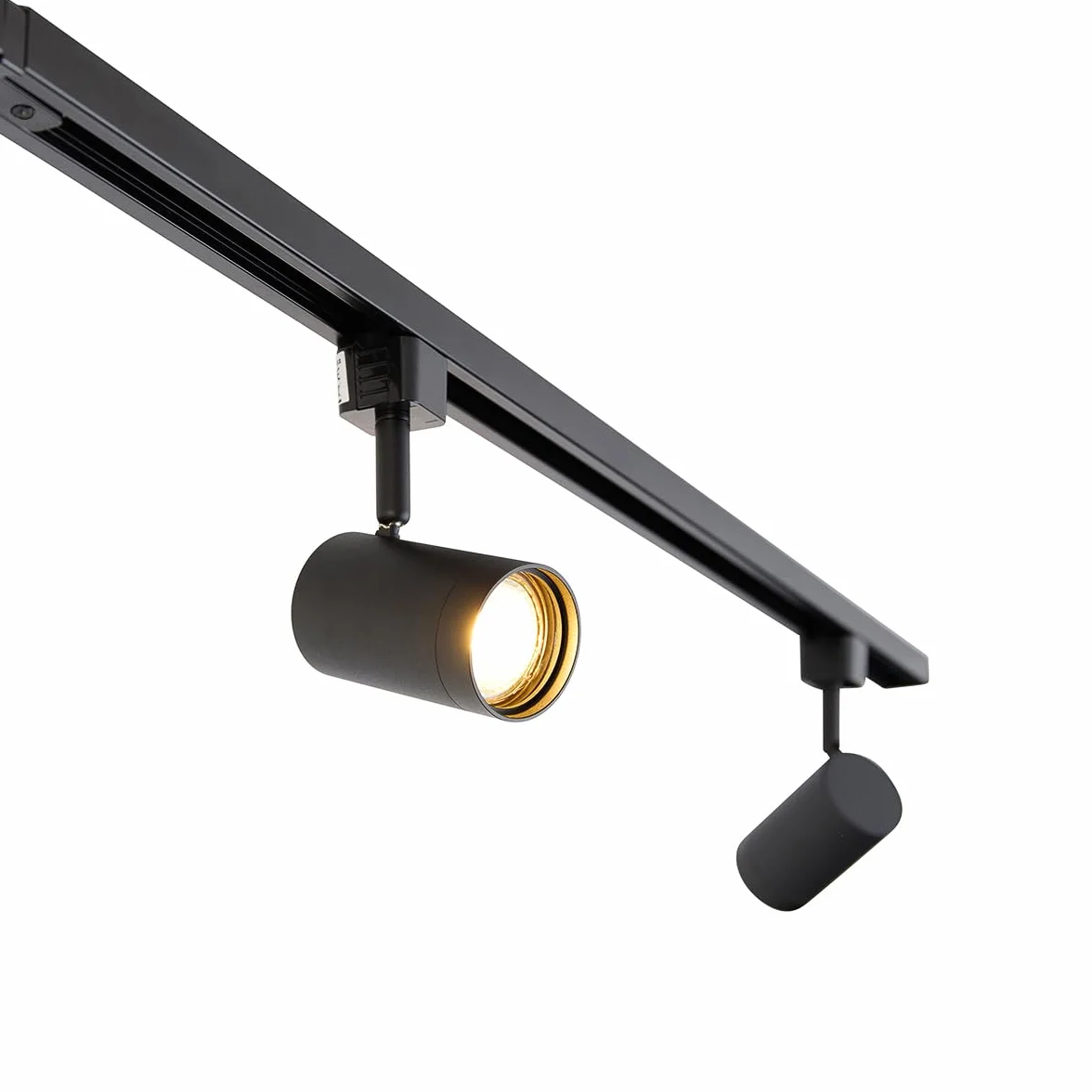 QAZQA Jeana Acero Alargada Sistema de carril monofásico 4 focos negro LED 4x50W