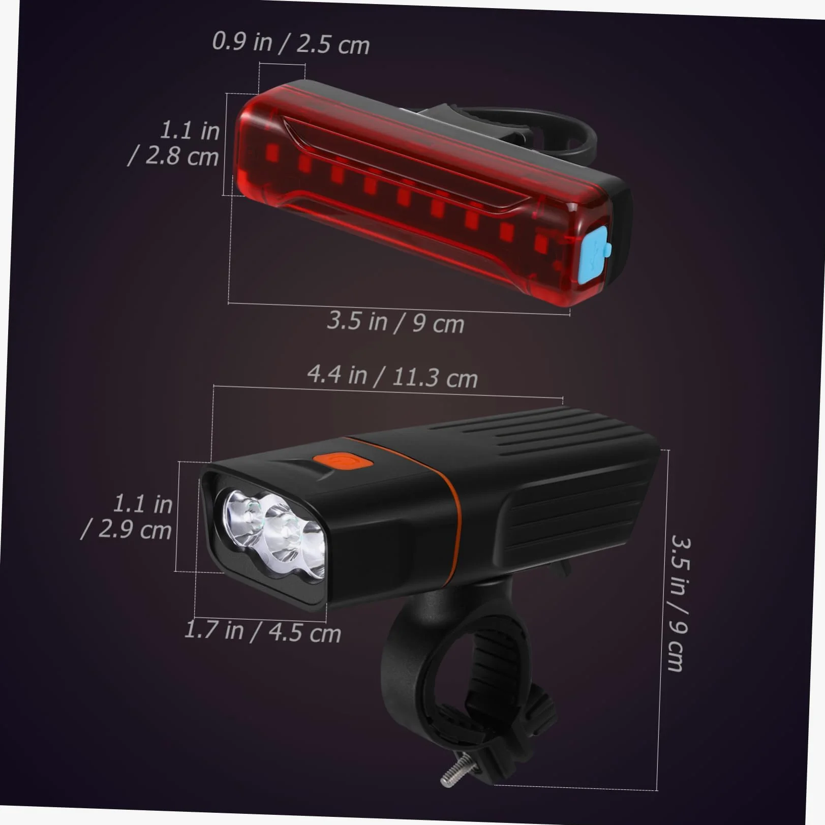 TOYANDONA 1 Juego Faro de Bicicleta Luces de Bicicleta Noche Faros Delanteros de Bicicleta luz de la Bici Bike Luces para Bicicleta luz Delantera de Bicicleta Faro para Ciclo AbS Negro