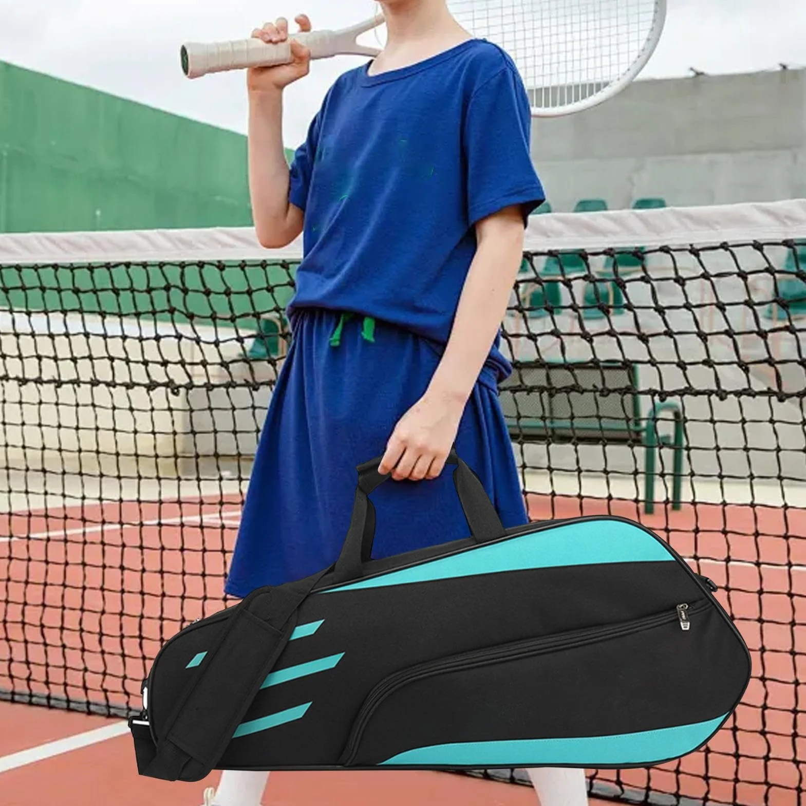 3 Bolsa de Tenis de Raqueta - Ceta de Transporte de Hombro de bádminton Impermeable, Cubierta de Raqueta organización | Bolsa de Racquetball portátil para Hombres para Hombres, Soporte para