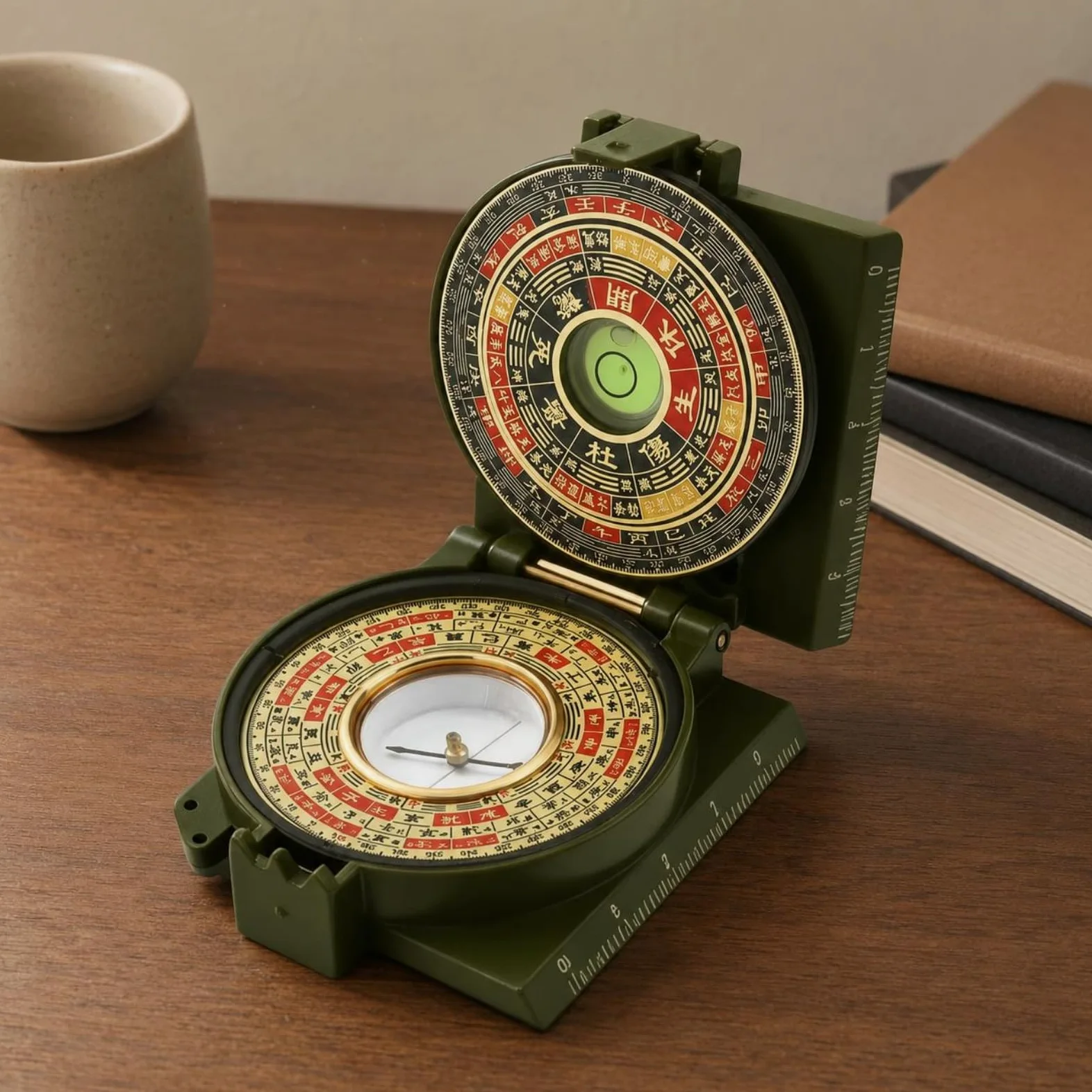 Brújula de Navegación Brújula Plegable Brújula Feng Shui Brújula de Orientación Brújula Portátil con Anillos Concéntricos y Marcas en Grados en