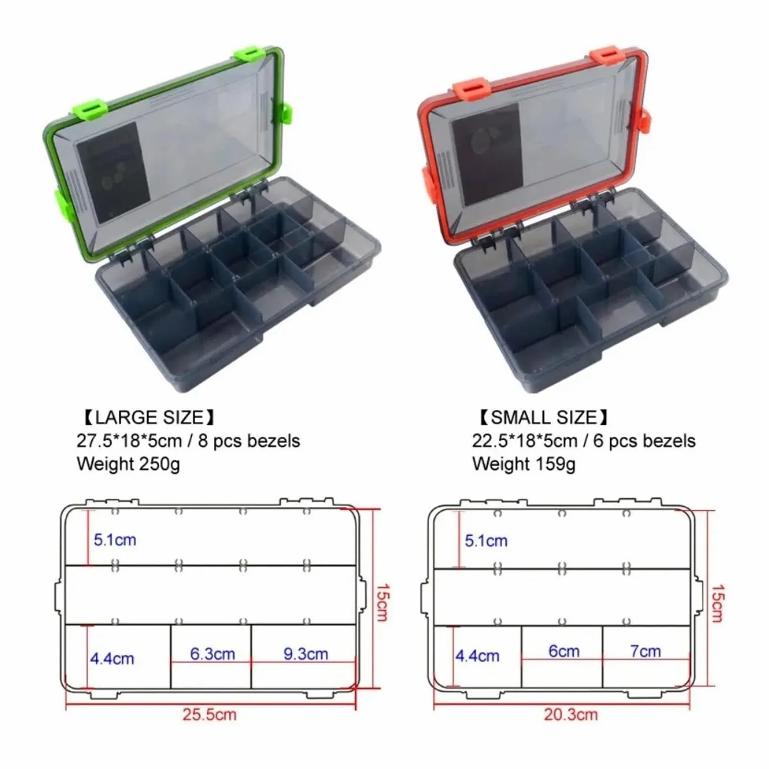 Caja de aparejos de pesca, organizador impermeable de gran capacidad para anzuelos, señuelos y cebos, ideal para pescadores y entusiastas del aire libre