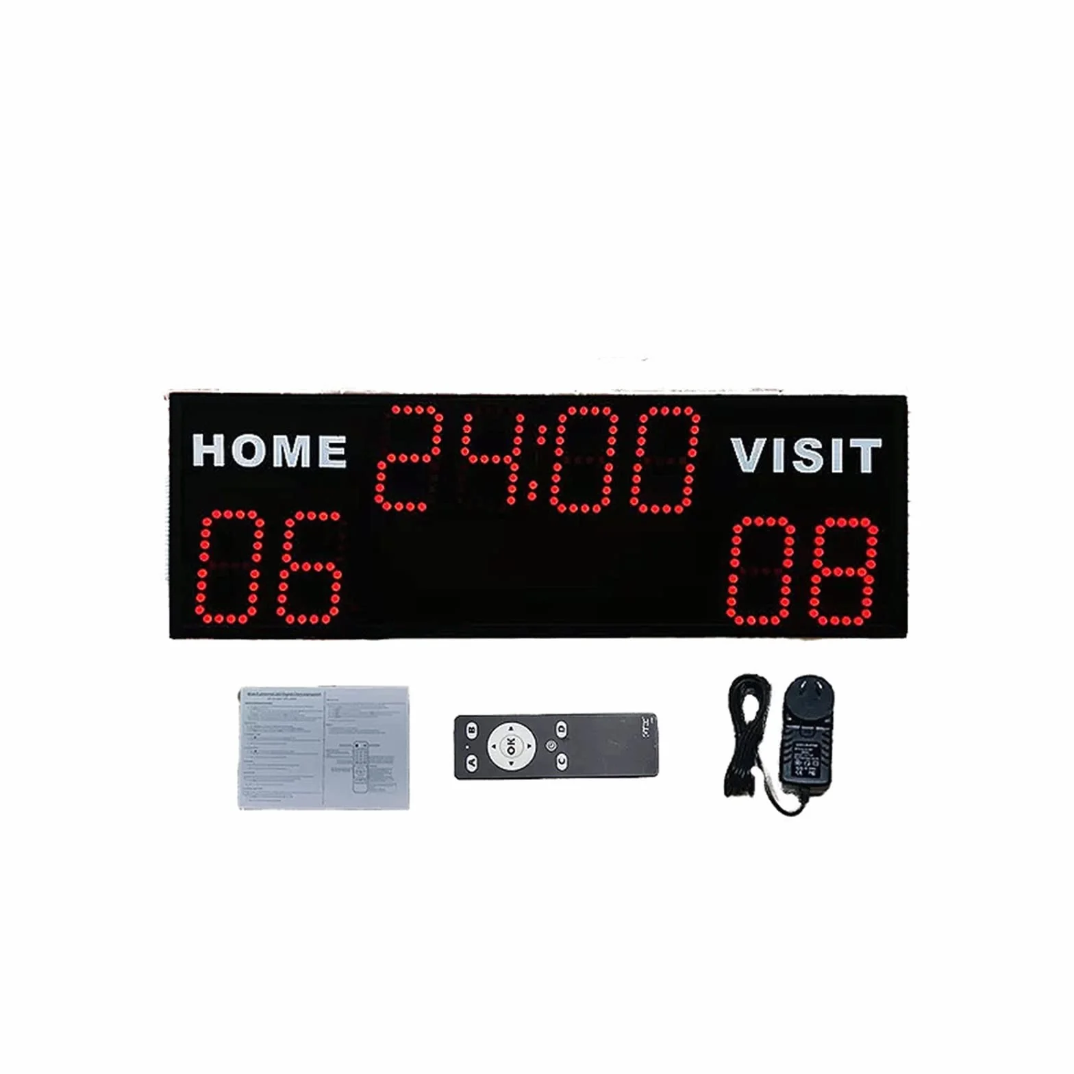 Marcador electrónico LED para exteriores, fútbol, multifunción, temporizador cuenta regresiva, montado en pared