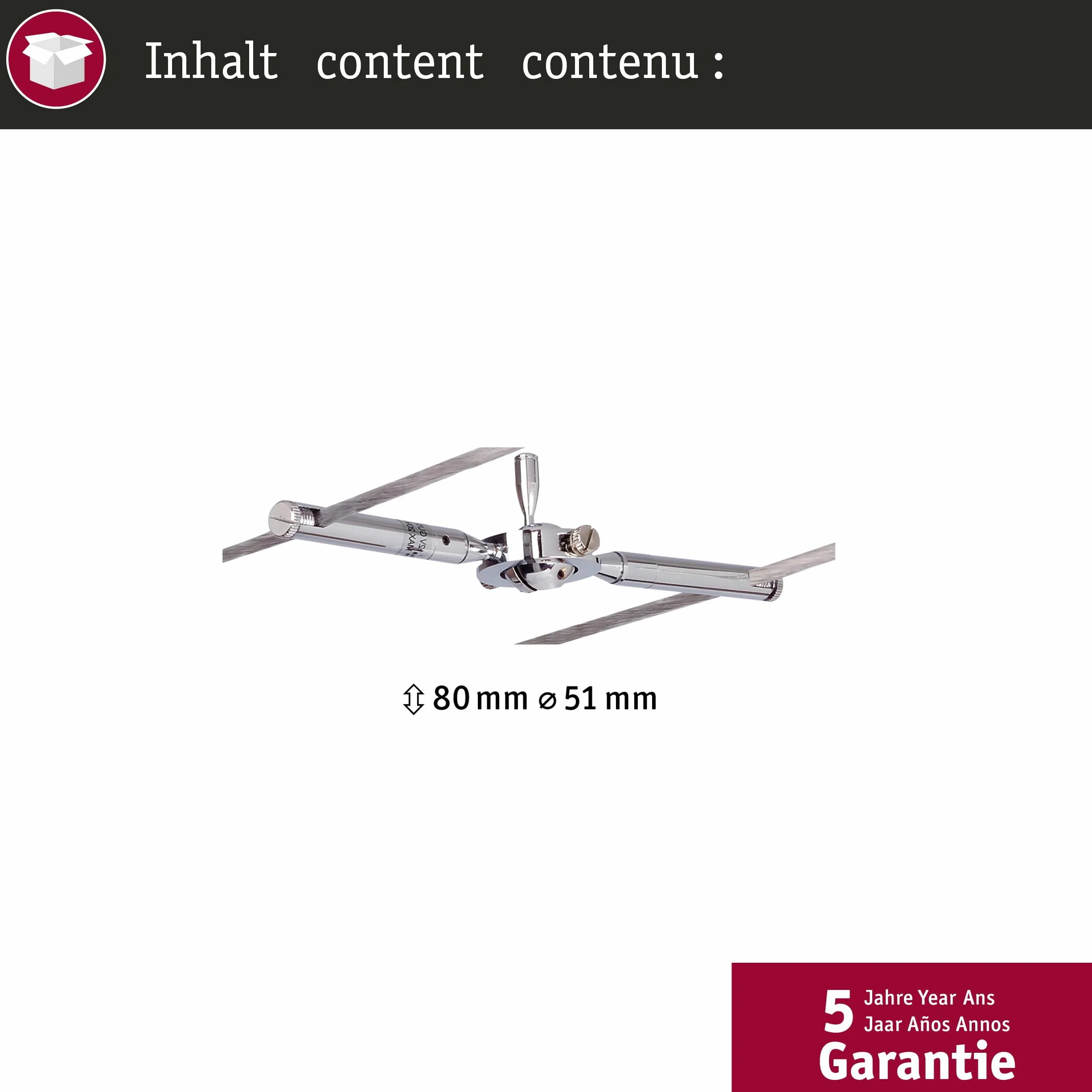 Paulmann Sistema de cable Spot Togo GU5,3 10W 12V Cromo Metal