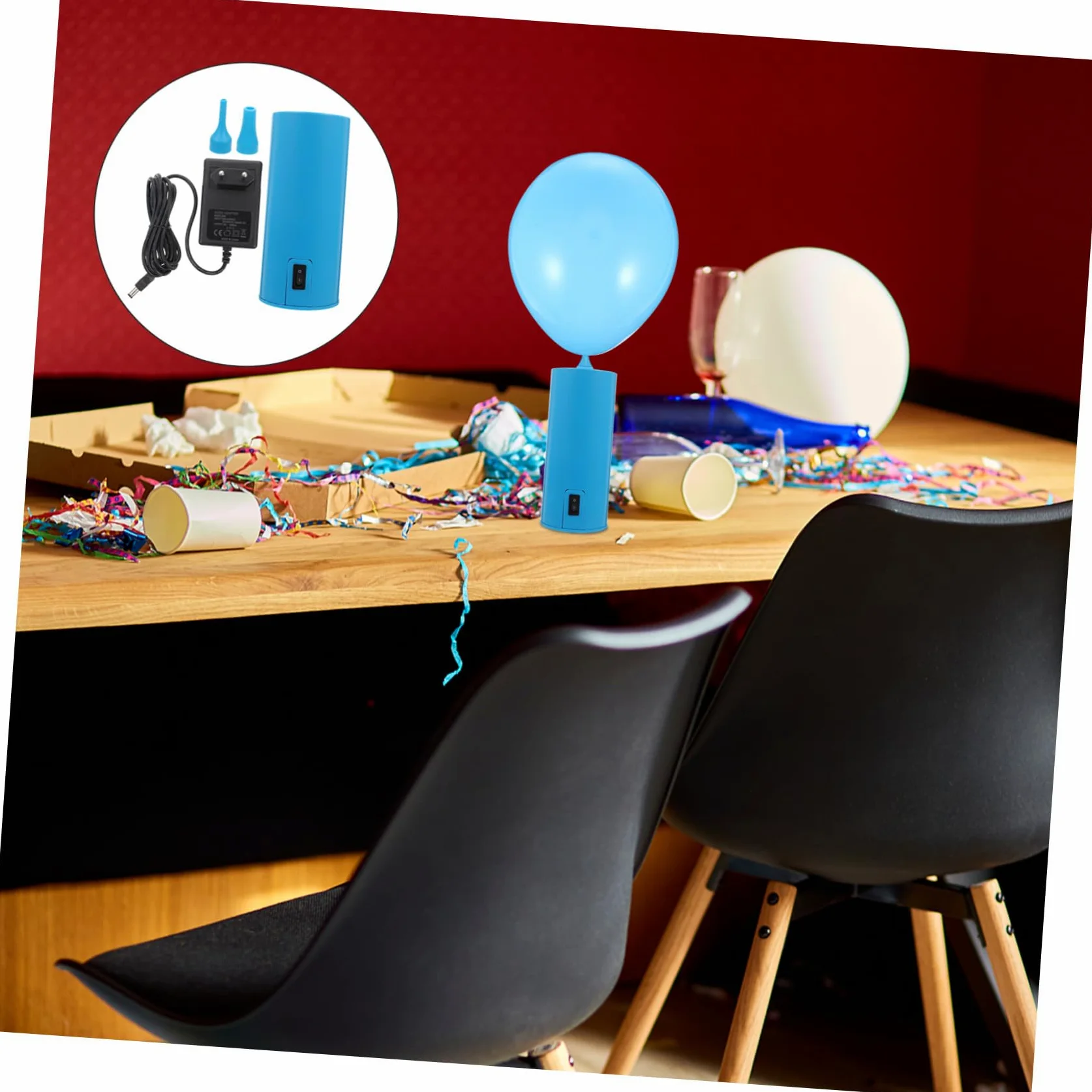 Bomba de Globos Eléctrica Portátil Azul Abs 18w Operación | Uso Dual, Infla Globos y Grandes Inflables, Modelo Dc 12.0v, 65db y 1pieza