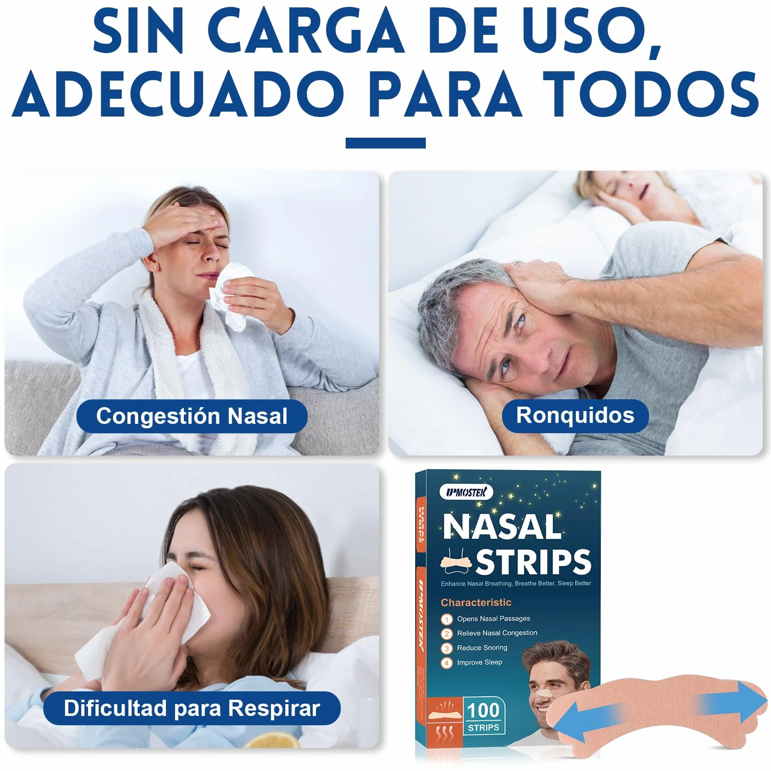 Tiras Nasales Antironquidos 100 Piezas para Roncar y Respirar, Anti Ronquidos Marrón Claro