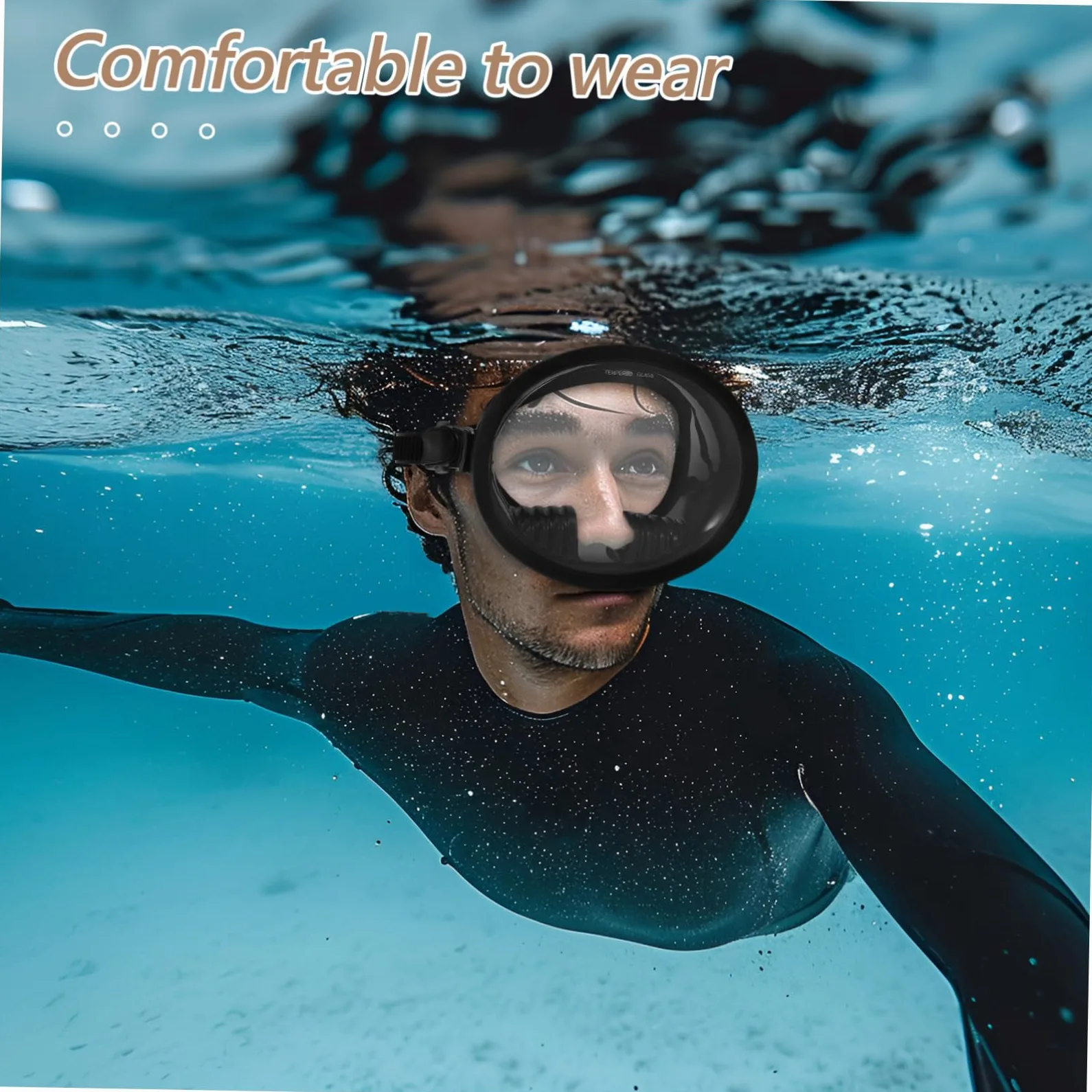 Toyvian Máscara de Buceo Visión Panorámica de Silicona y Vidrio Templado Antivaho Ajuste Cómodo , Adecuada para Buceo y Snorkel