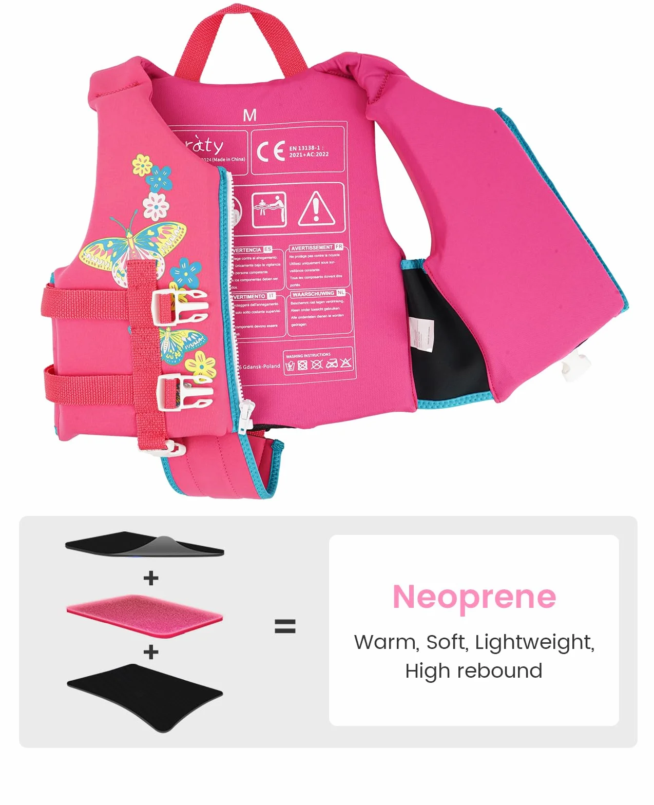 Zeraty Chaleco de Natación para Niños Pequeños con Correa de Ajustable Edad 1-9 años / 22-50 lbs
