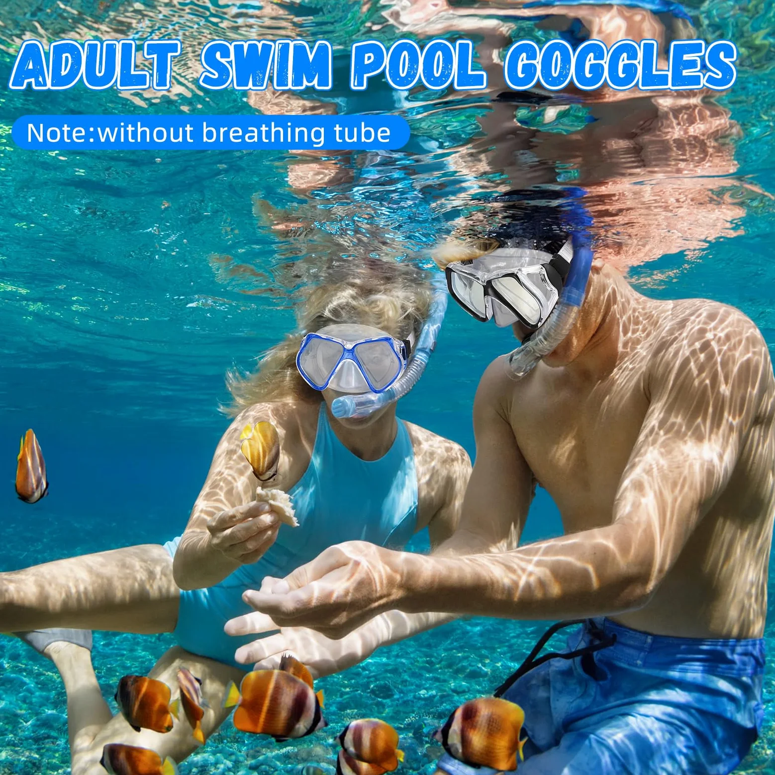 Flutesan 6 gafas de natación con cubierta de nariz para adultos, gafas de piscina, natación, buceo, gafas de natación