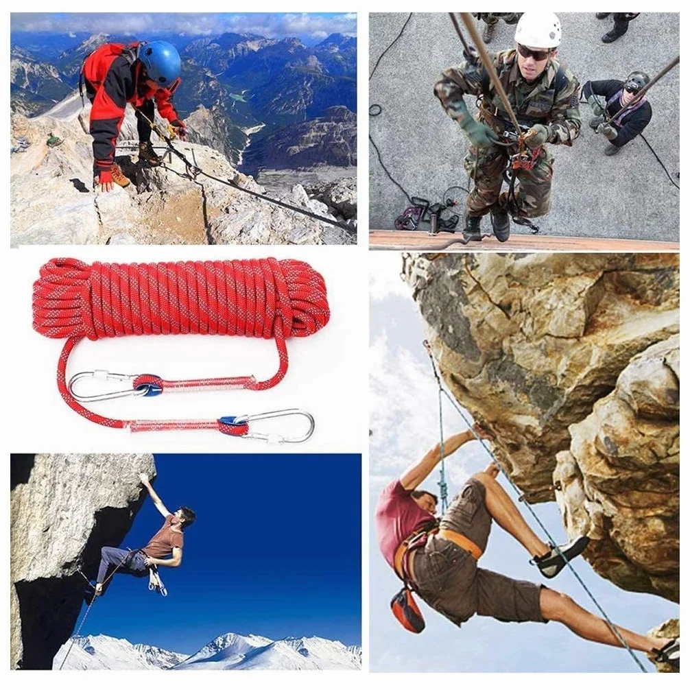 Cuerda de escalada， Espesor 12 Mm, Cuerda De Bloqueo Estático, Línea De Vida De Descenso Colgante, Cuerda De Paracaídas De Escape, Bloqueo De Seguridad, Deporte, Montañismo, Operación A Gran Altitud(G