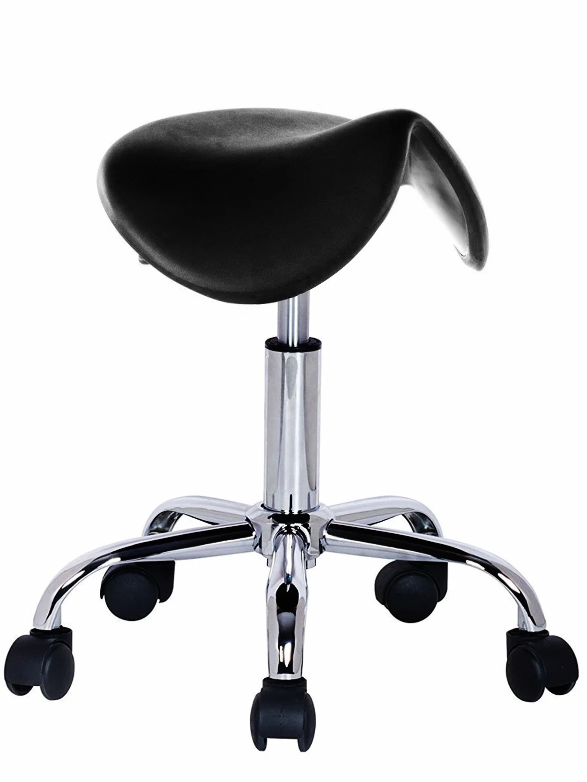 Silla Giratoria Profesional con Ruedas para Peluquería, Cosmética, Dentista Taburete TB17 Negro
