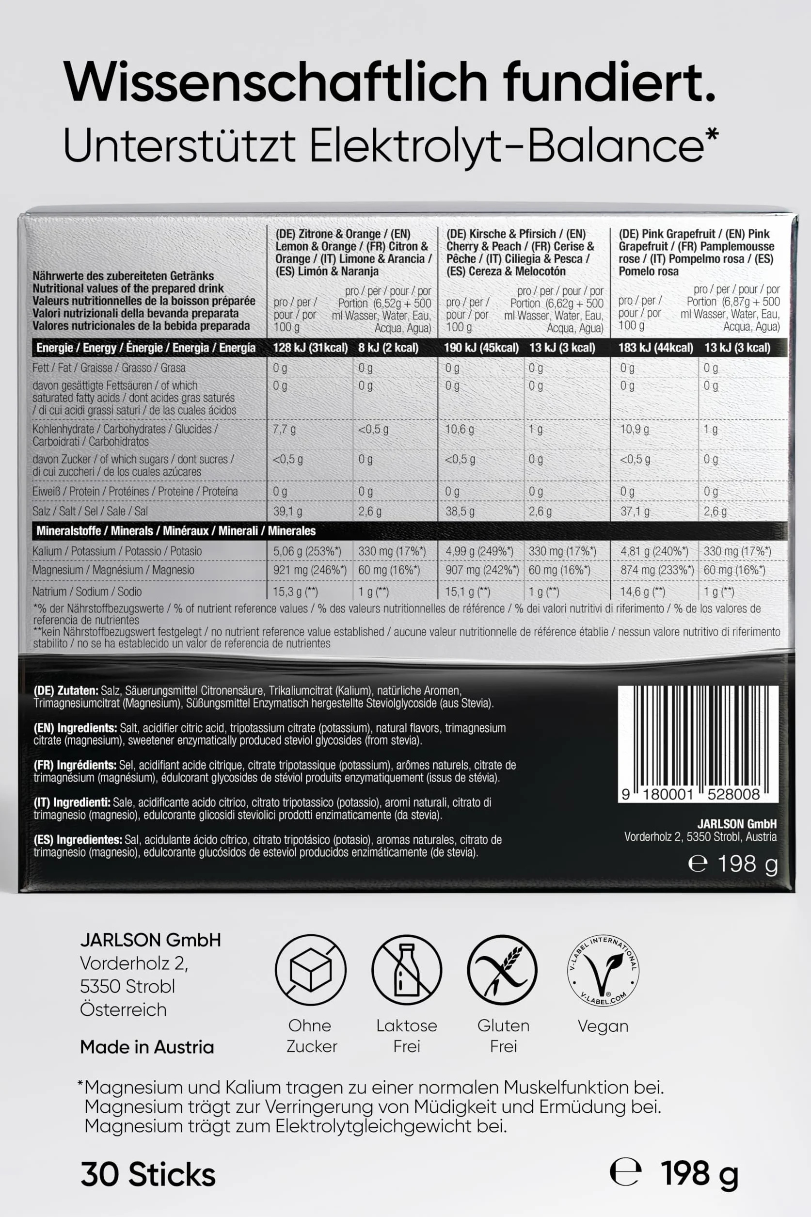 REALIST Electrolitos sin azúcar – Polvo electrolito con 1000 mg sodio, 330 mg potasio, 60 mg magnesio – Hidratación Rápida – Deportes, KETO, ayuno (30 sobres)